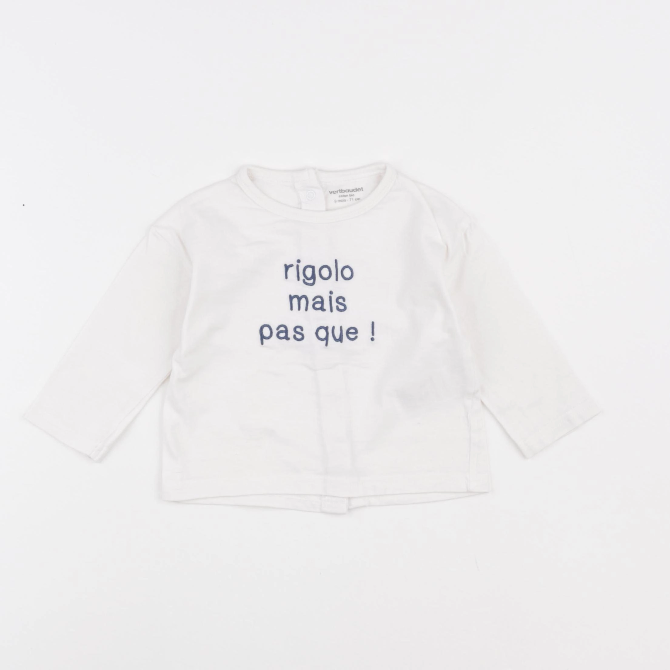 Vertbaudet - tee-shirt blanc - 9 mois