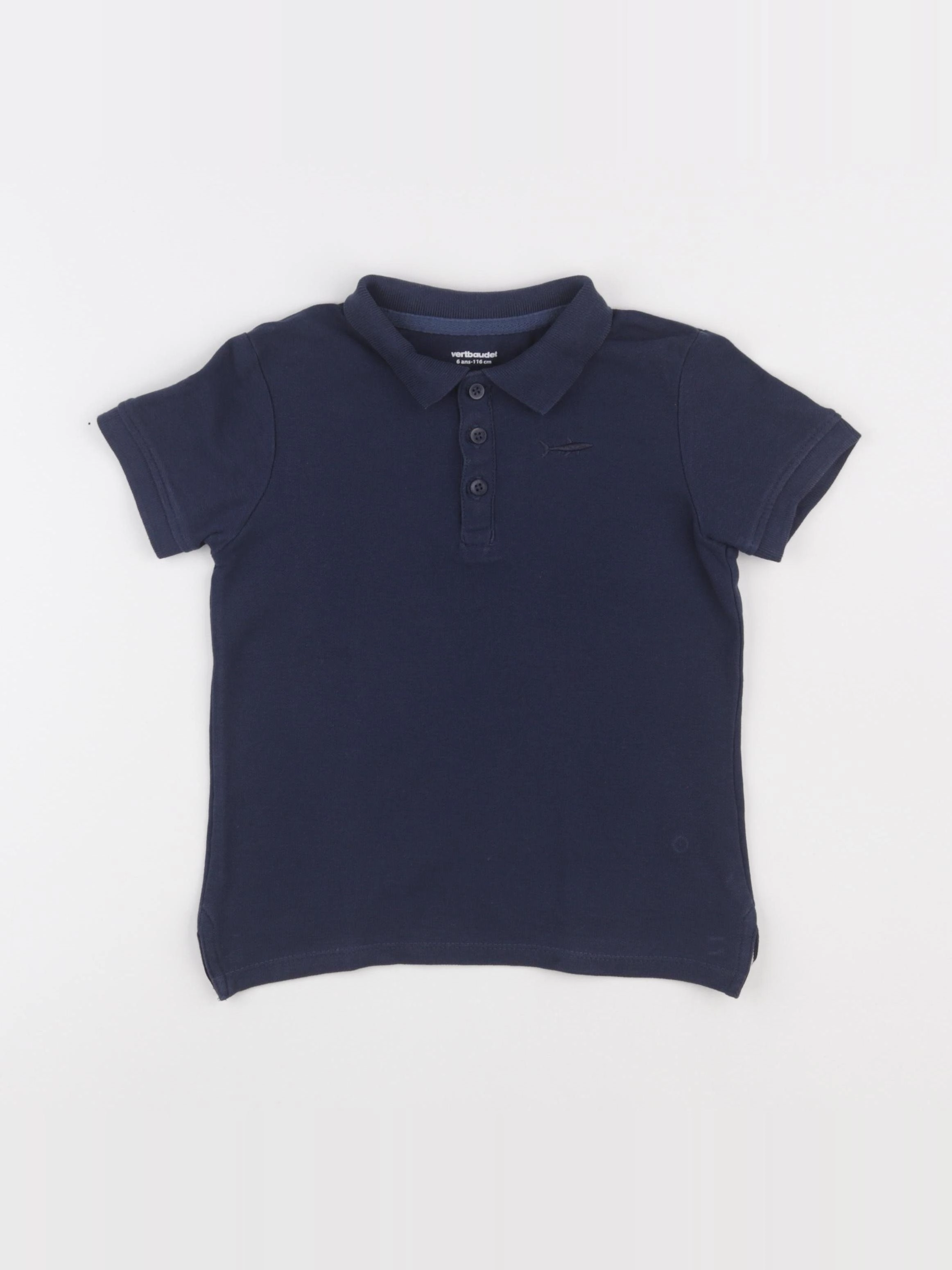 Vertbaudet - polo bleu - 6 ans
