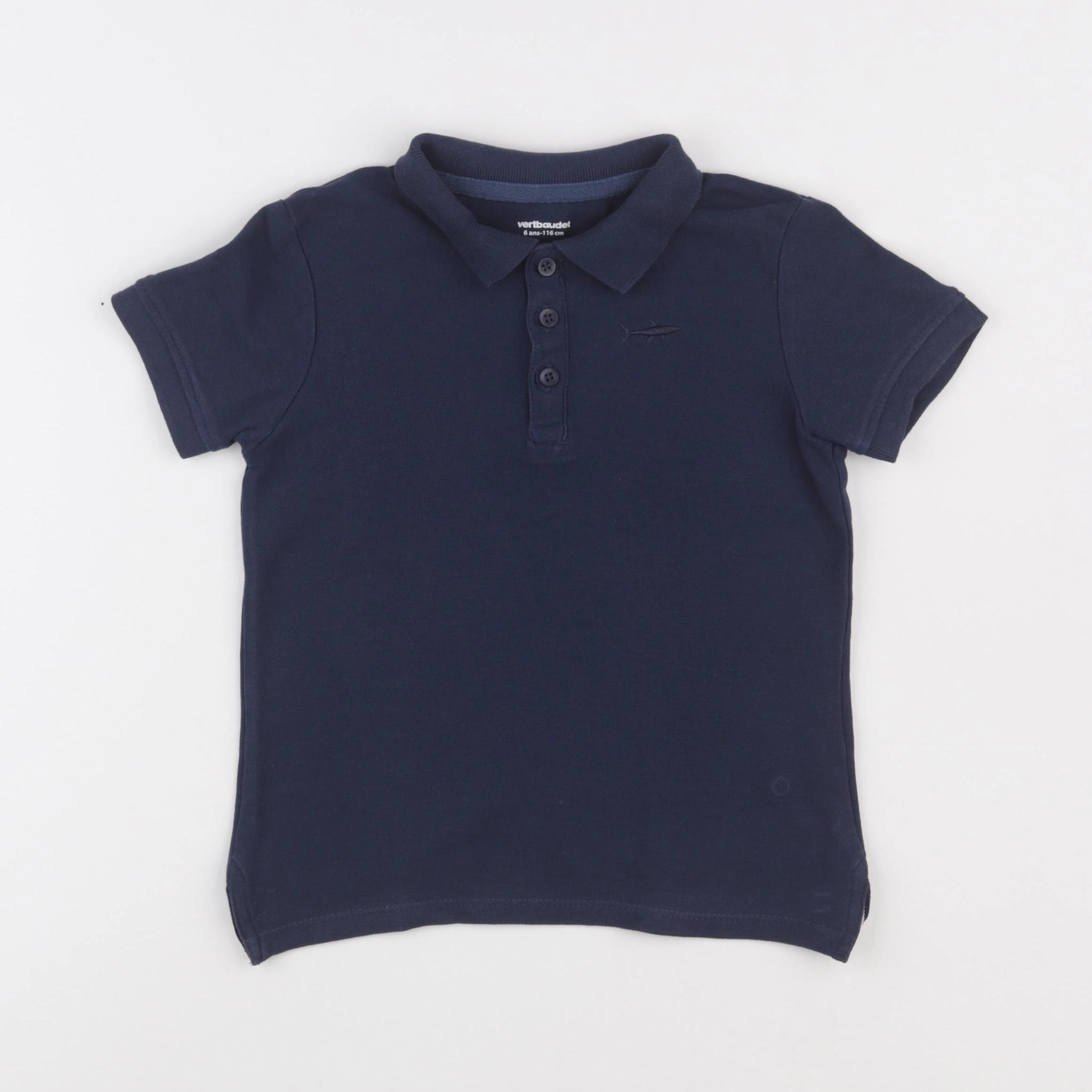 Vertbaudet - polo bleu - 6 ans