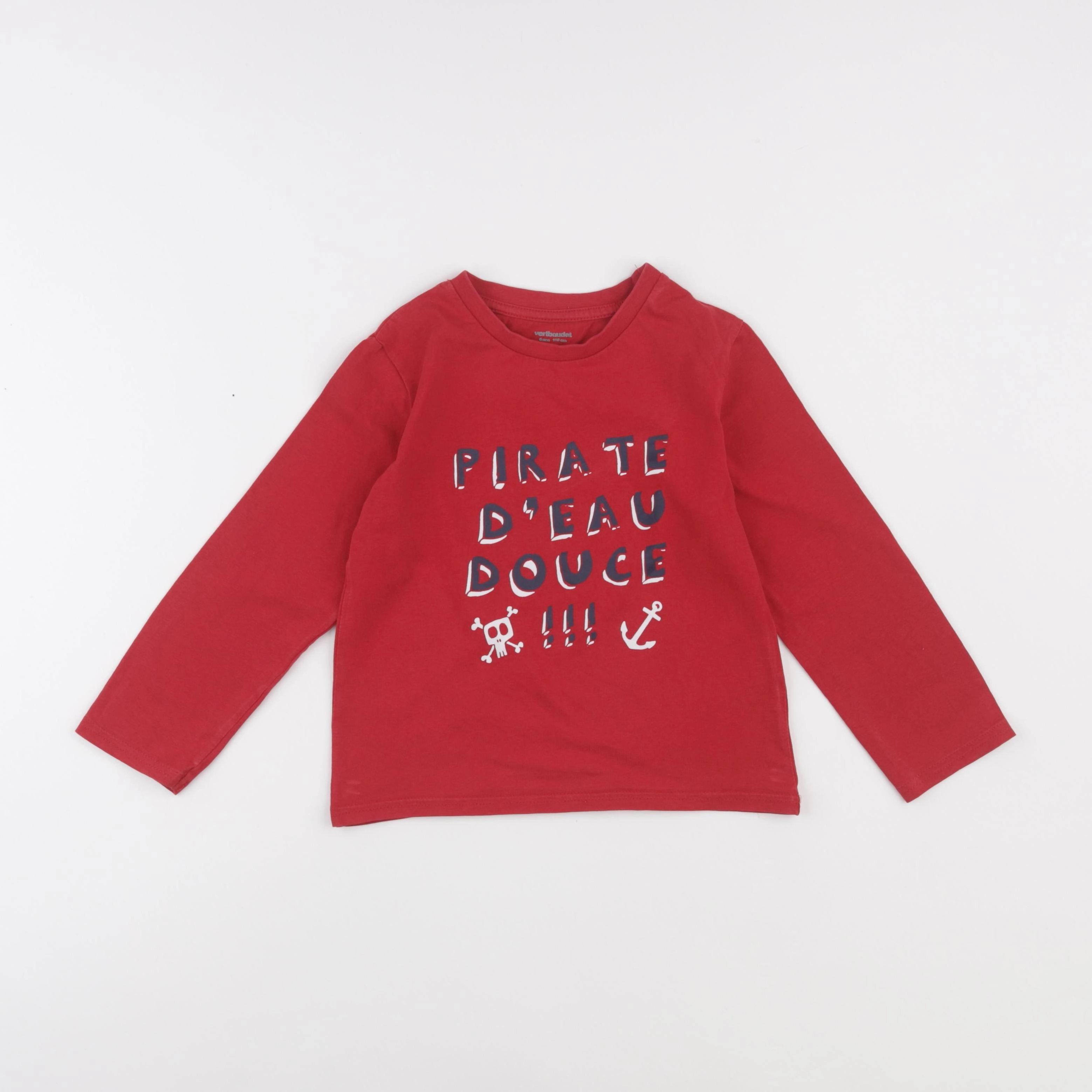 Vertbaudet - tee-shirt rouge - 6 ans