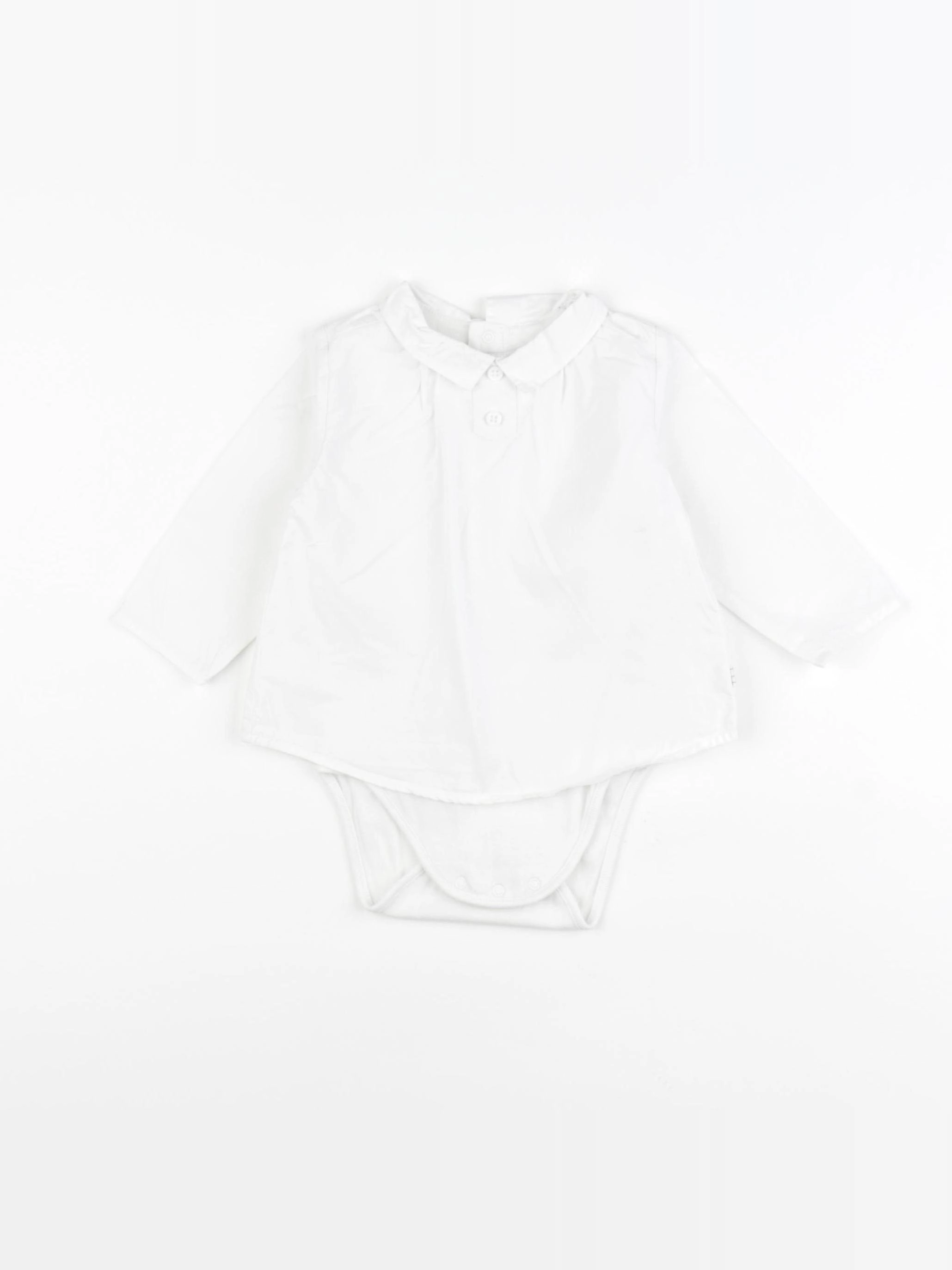 Carrément Beau - body chemise blanc - 6 mois