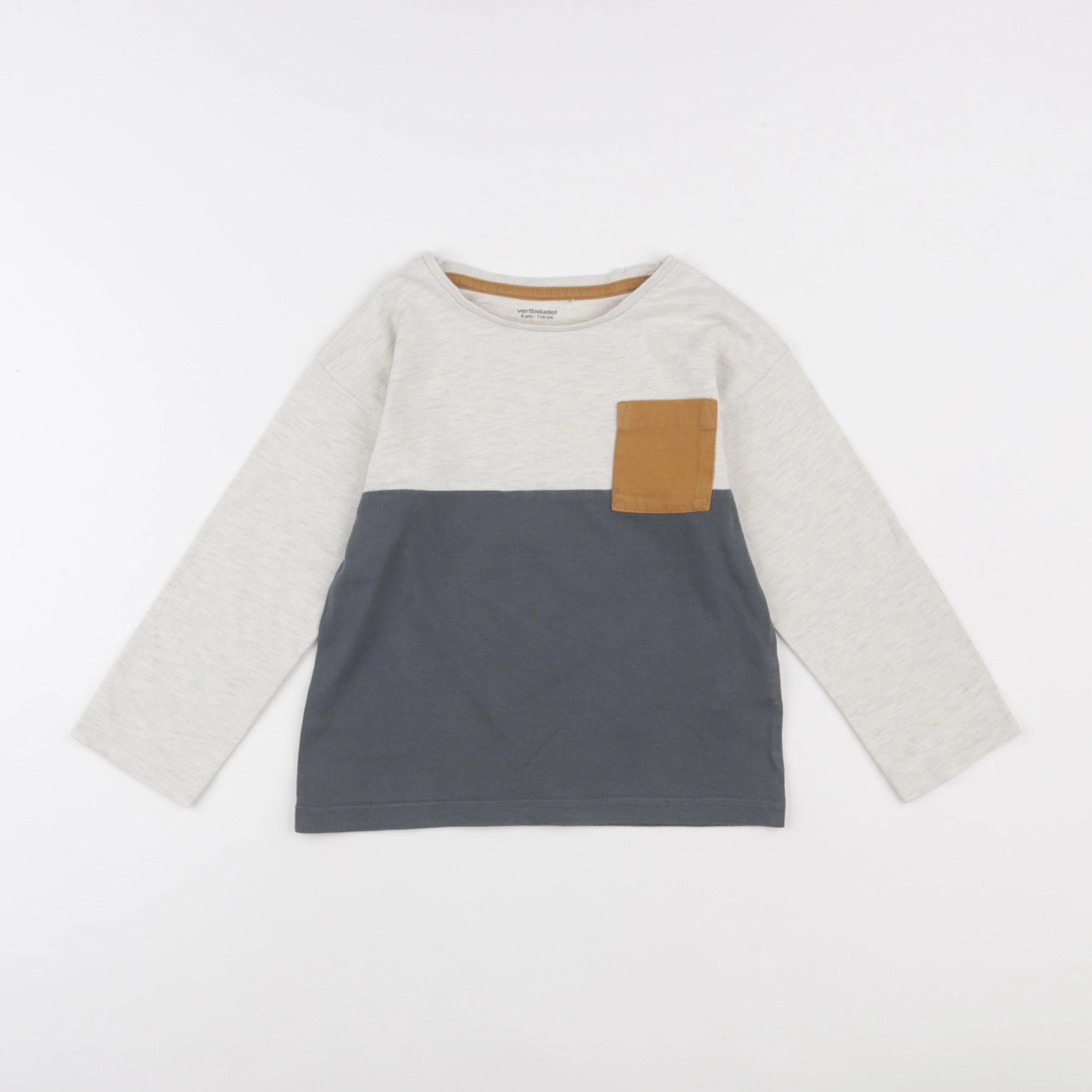 Vertbaudet - tee-shirt beige - 6 ans
