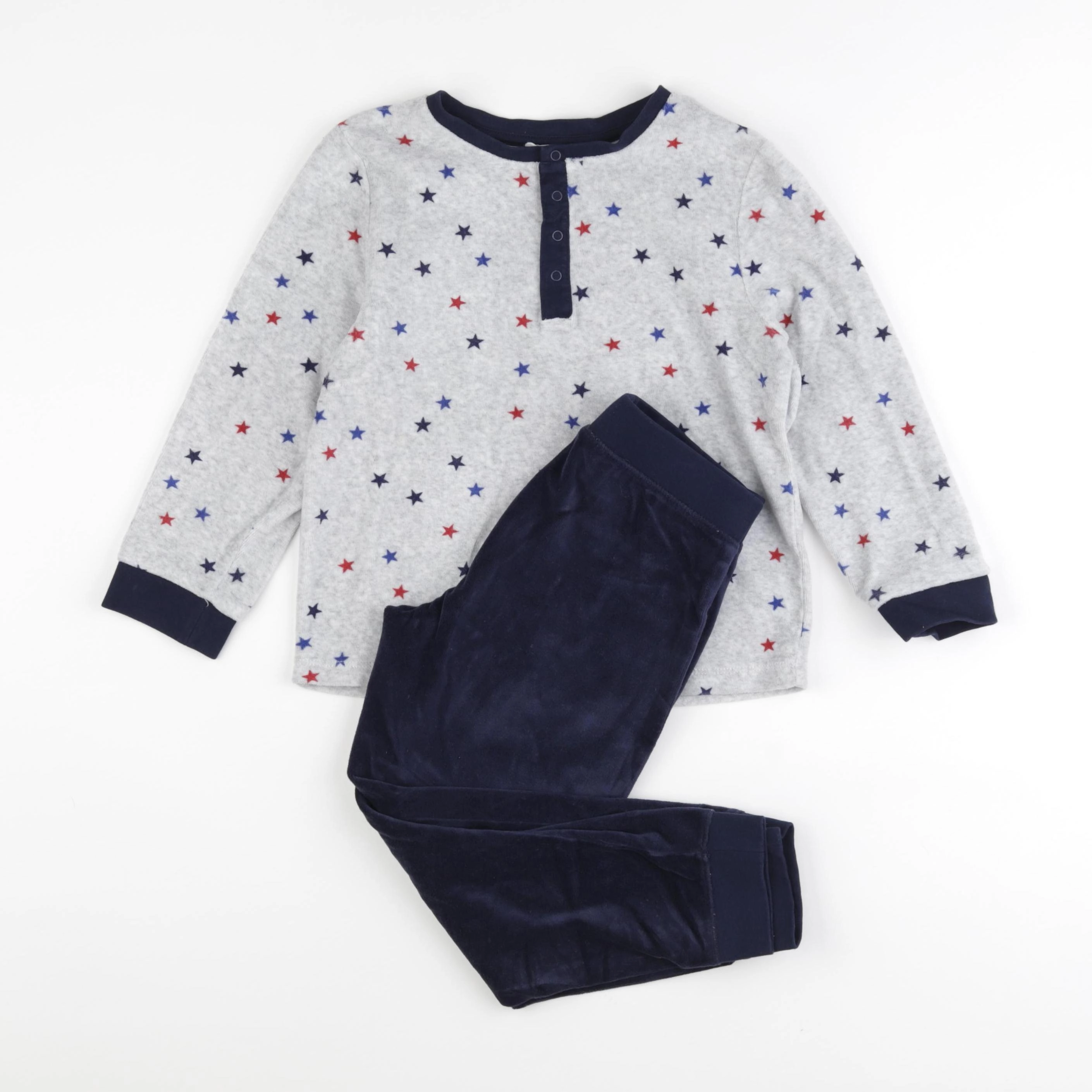 Monoprix - pyjama velours bleu - 6 ans