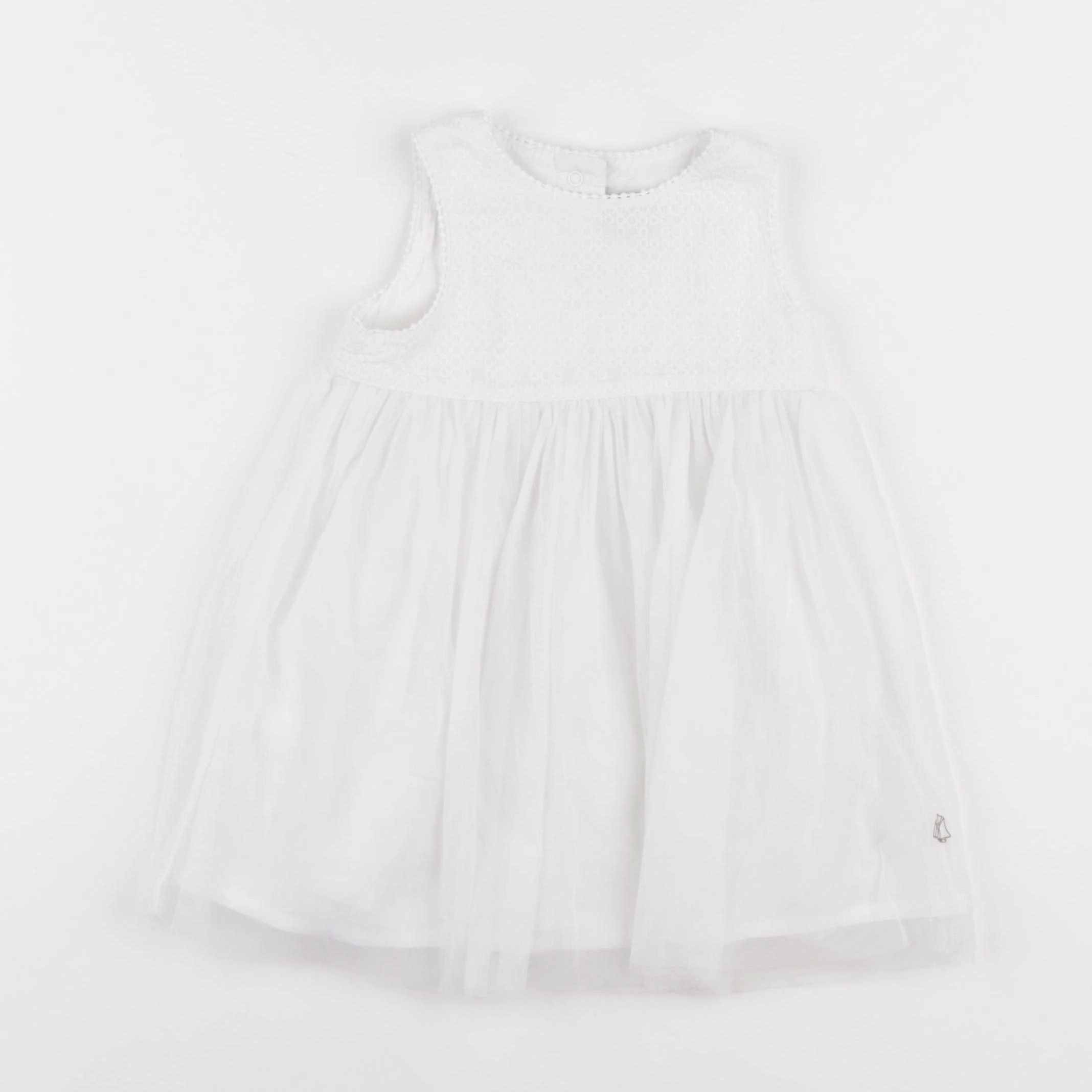 Petit Bateau - robe blanc - 12 mois
