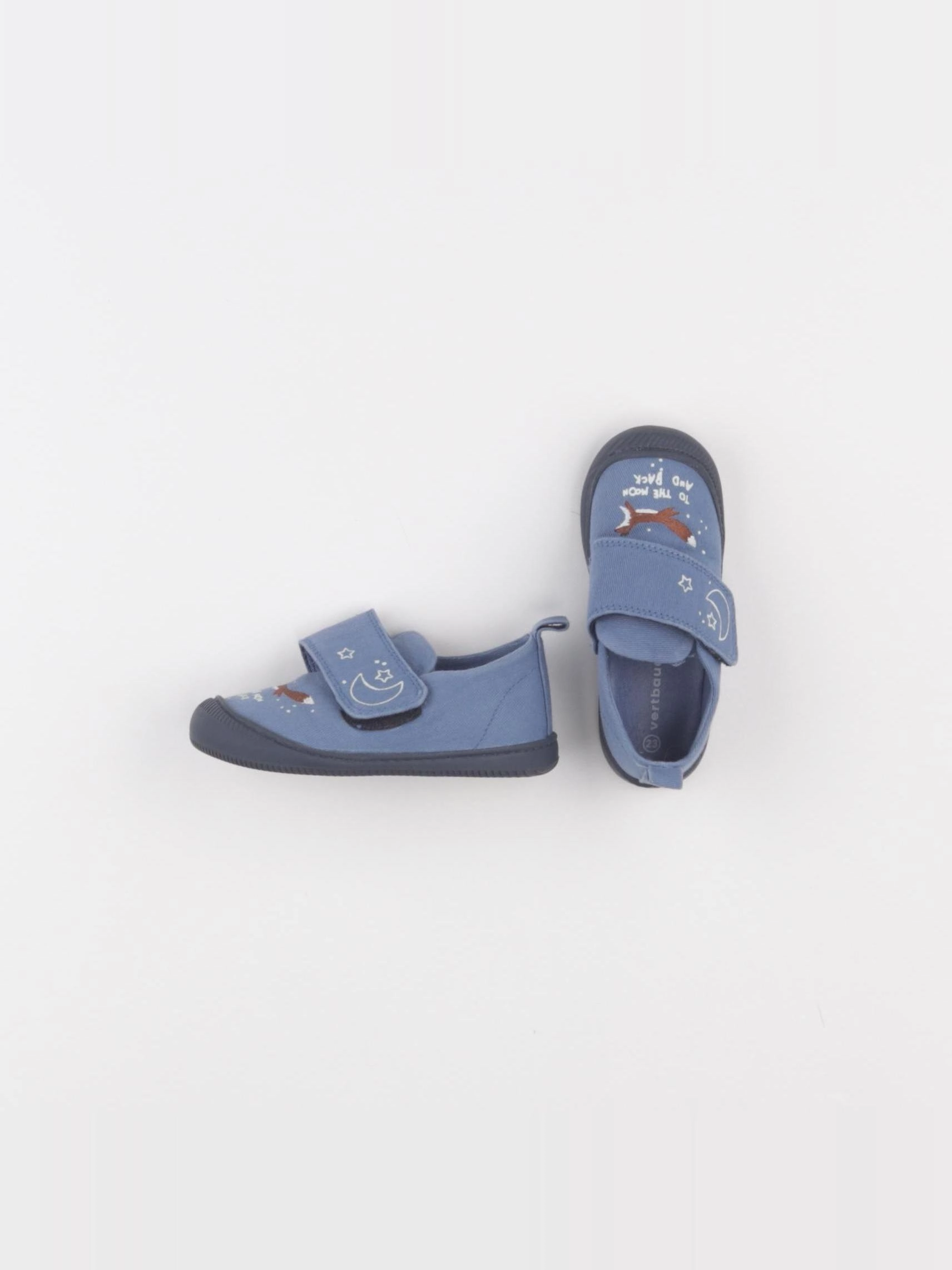 Vertbaudet - tennis à scratch/ lacets bleu - pointure 23