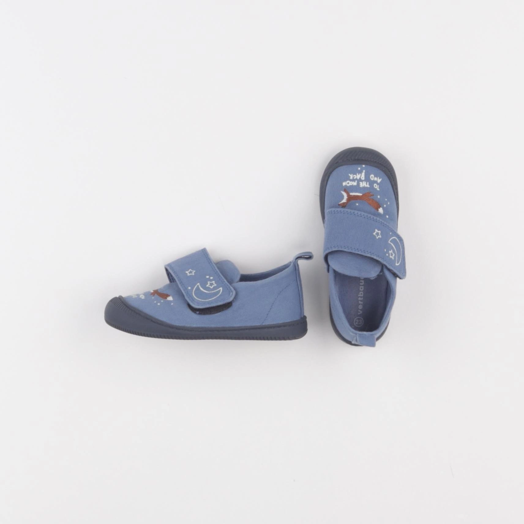 Vertbaudet - tennis à scratch/ lacets bleu - pointure 23