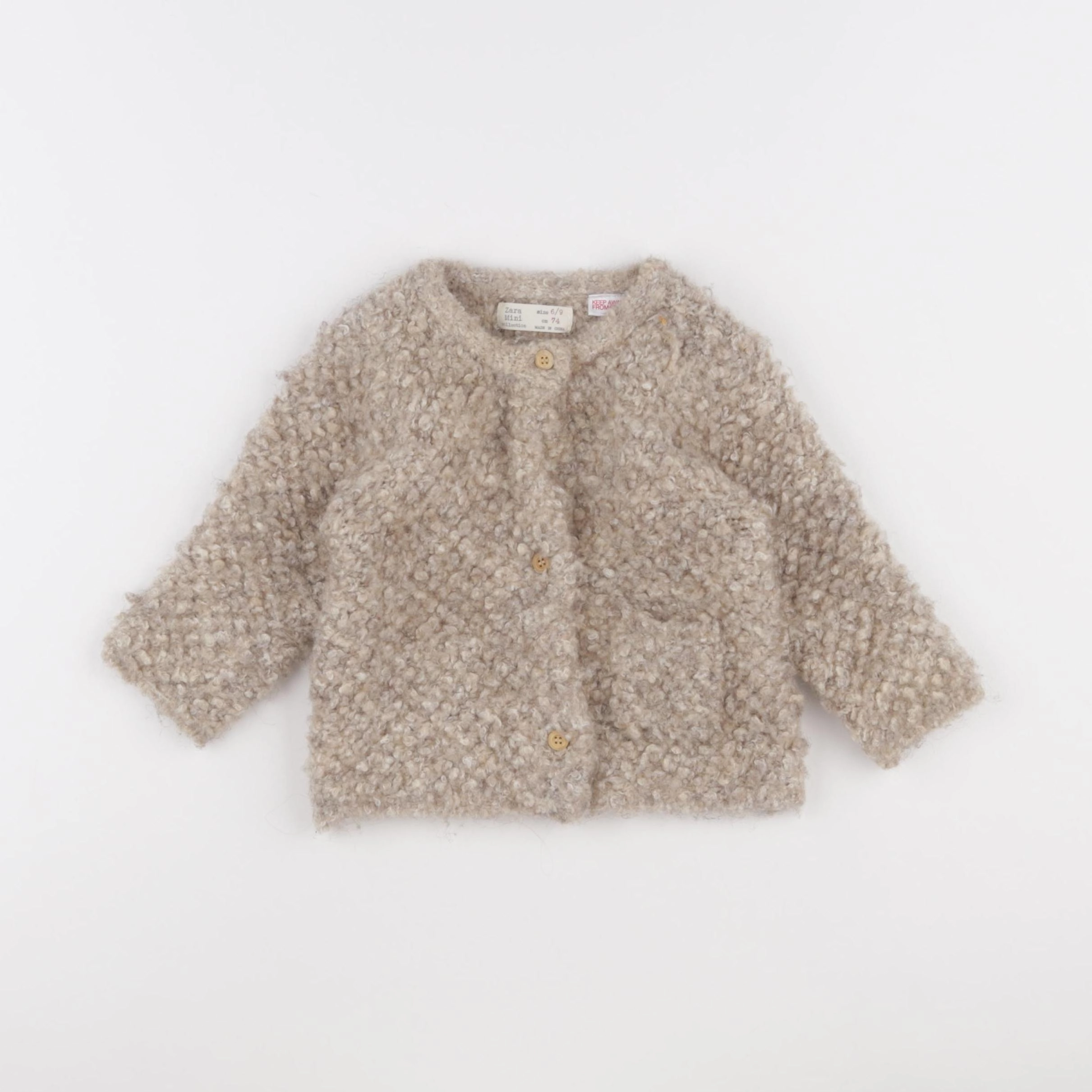 Zara - gilet beige - 6/9 mois