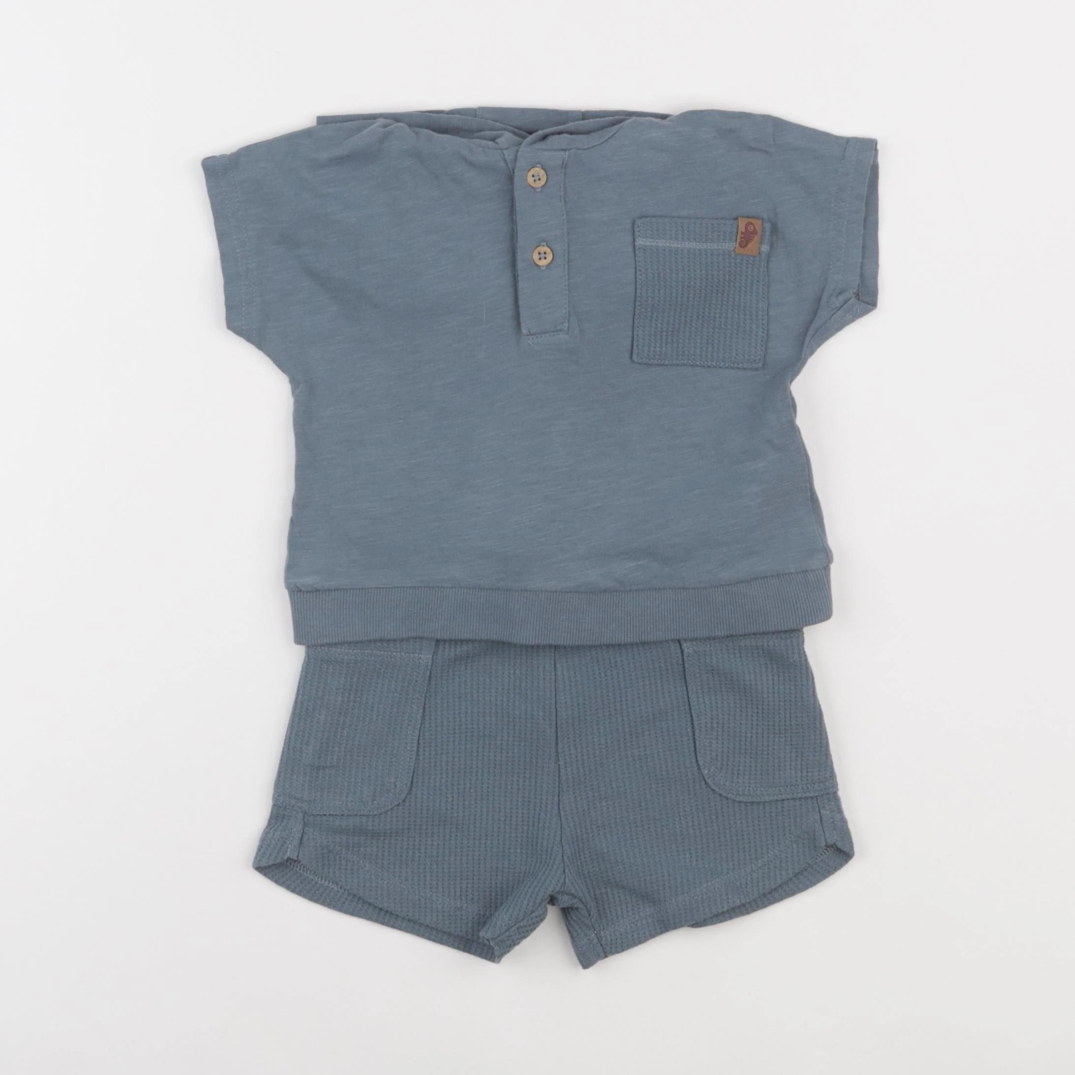 Vertbaudet - ensemble bleu - 12 mois