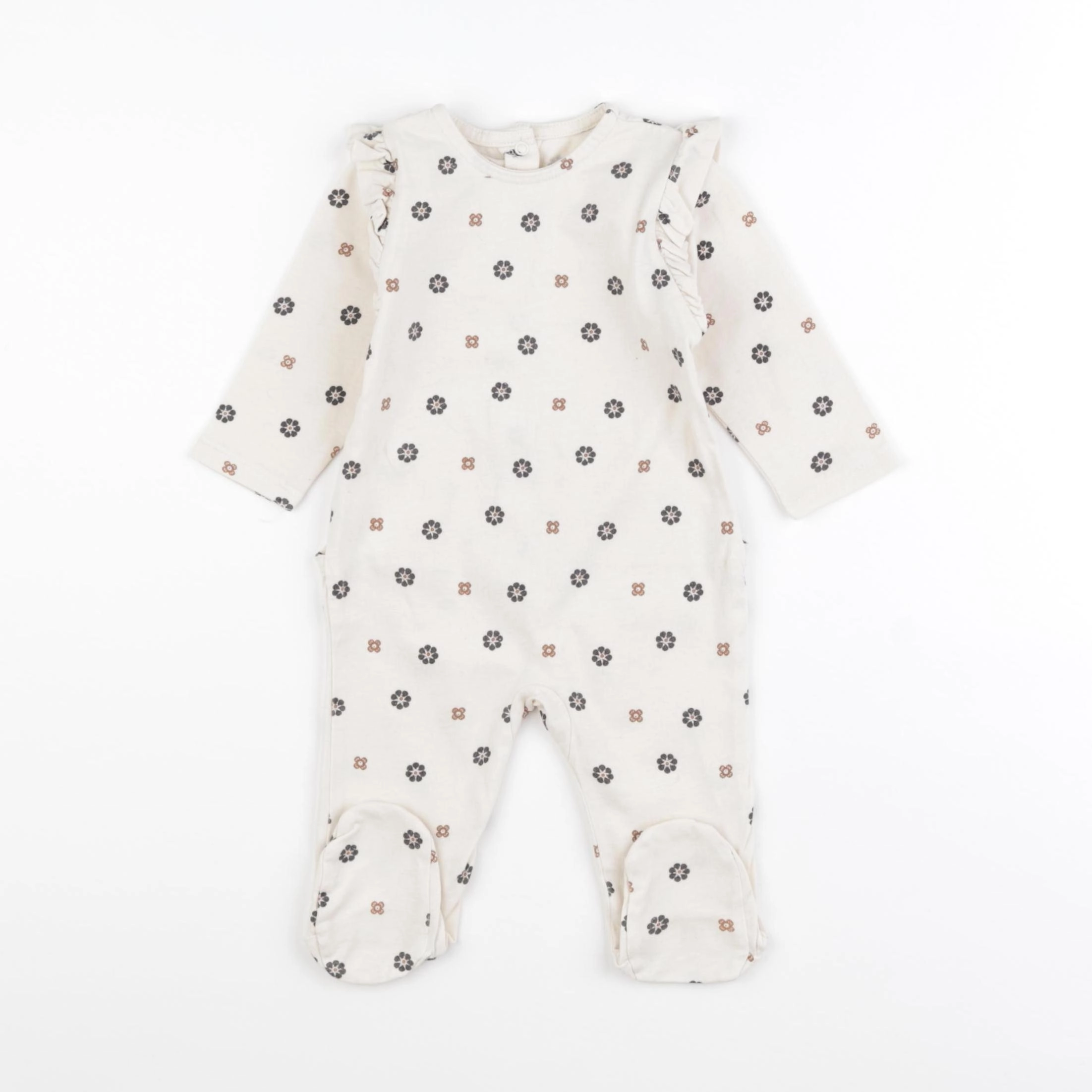 Vertbaudet - pyjama coton beige - 3 mois