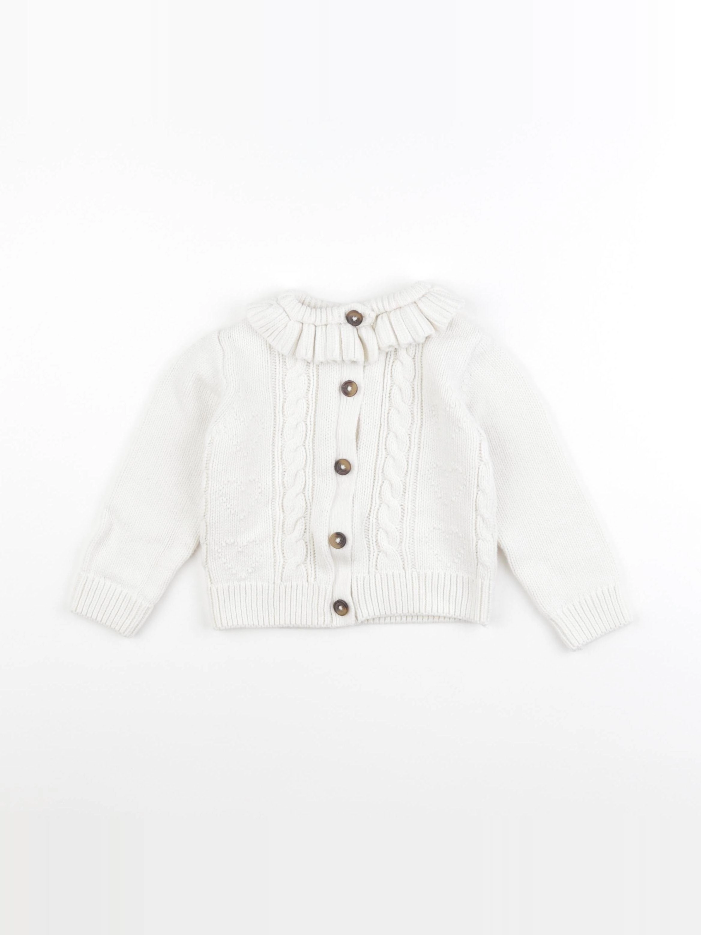 Vertbaudet - gilet blanc - 3 ans