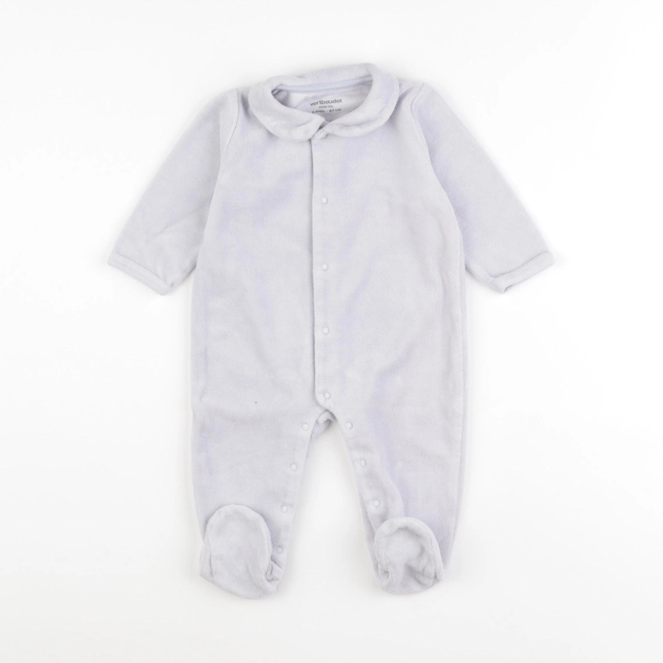 Vertbaudet - pyjama velours bleu - 6 mois