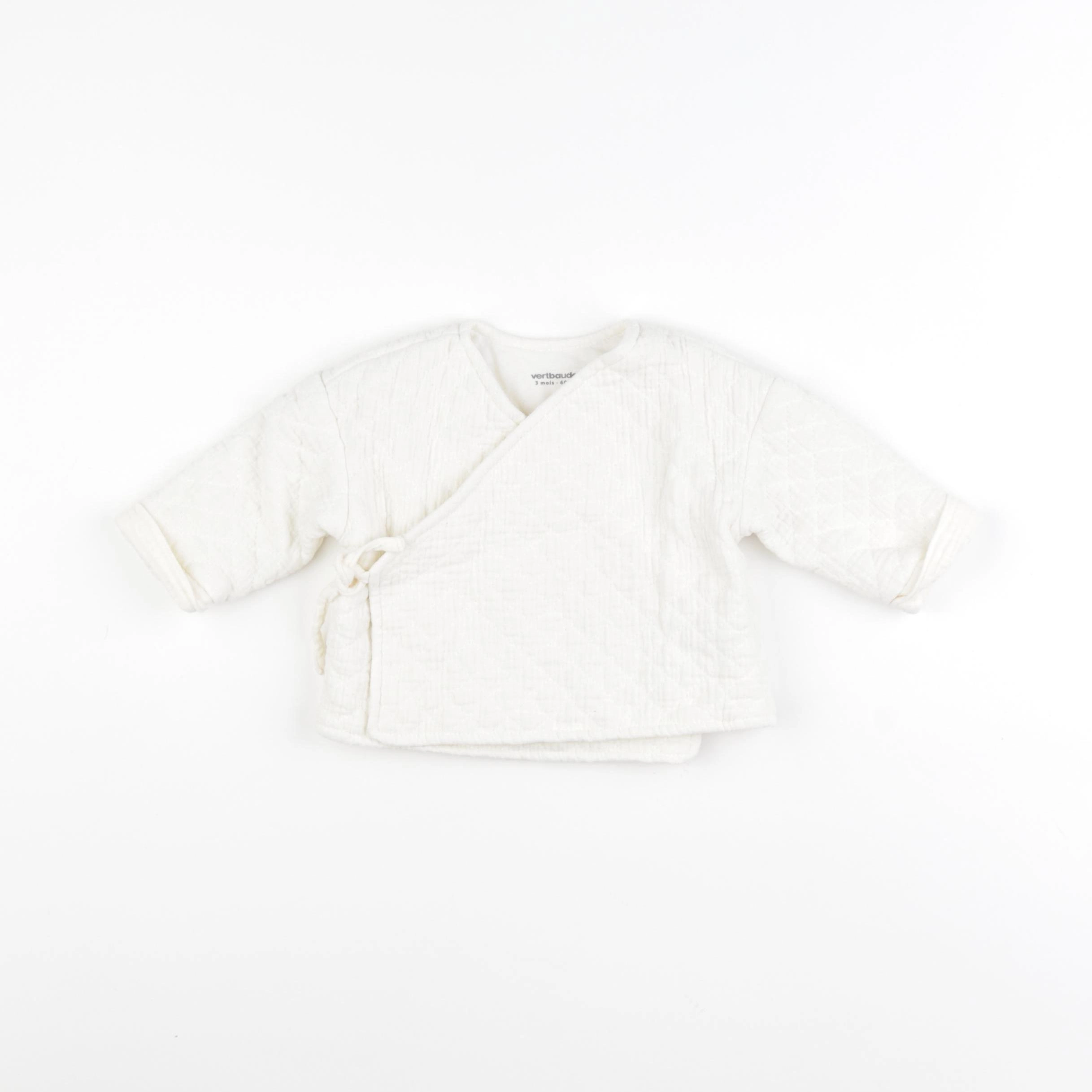 Vertbaudet - veste doublé beige - 3 mois