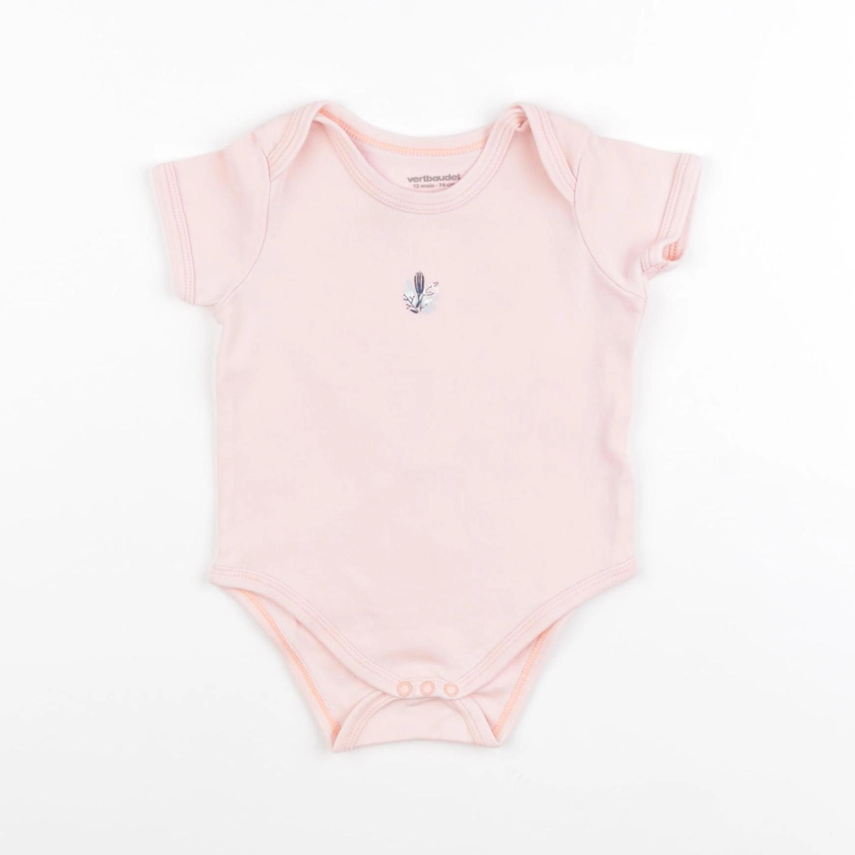Vertbaudet - body rose - 12 mois