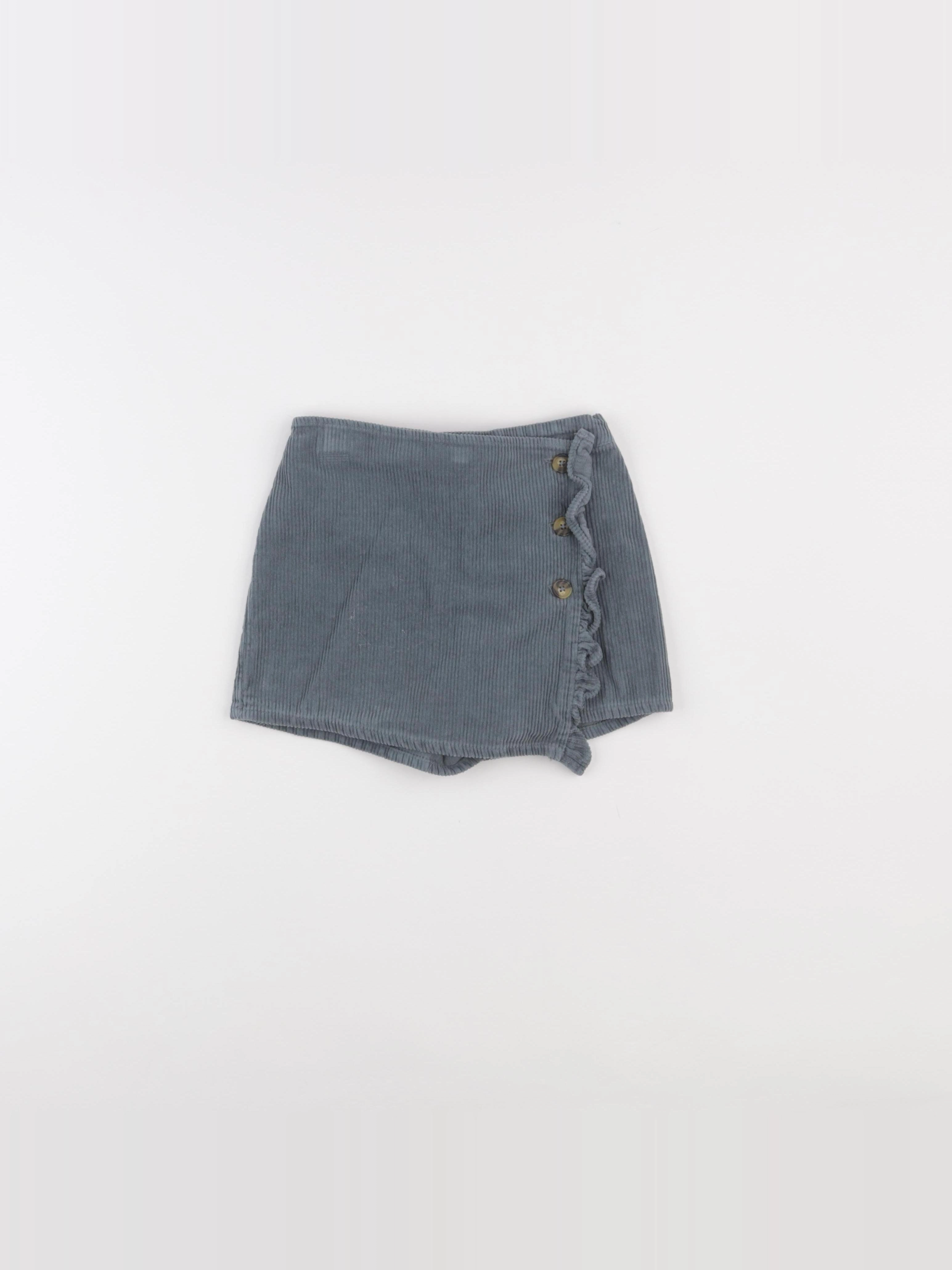 Vertbaudet - jupe short gris, bleu - 7 ans