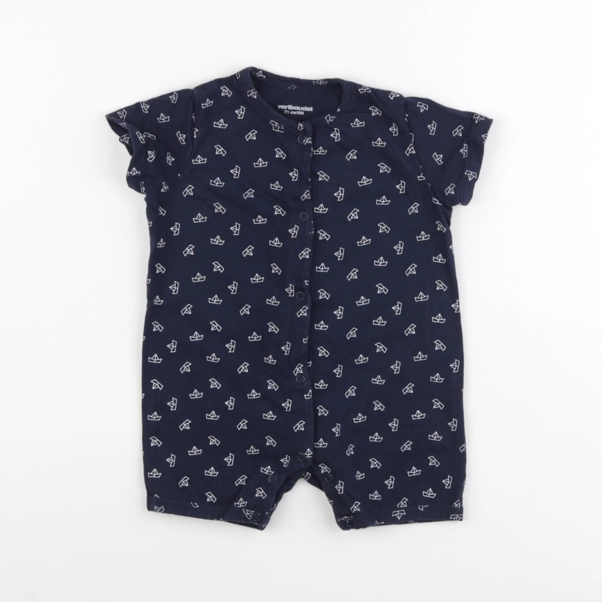 Vertbaudet - pyjama coton bleu - 9 mois