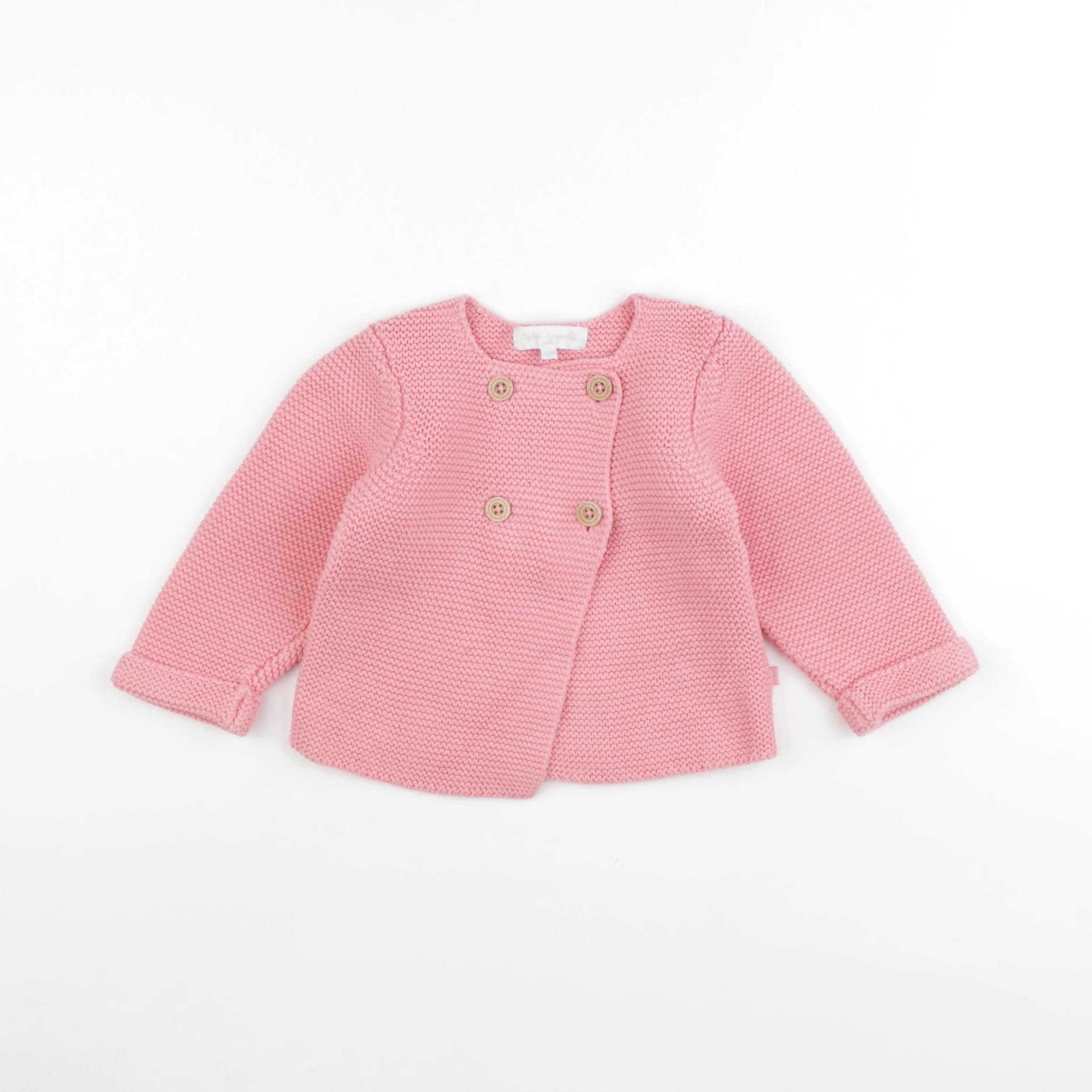 Cadet Rousselle - gilet rose - 12 mois