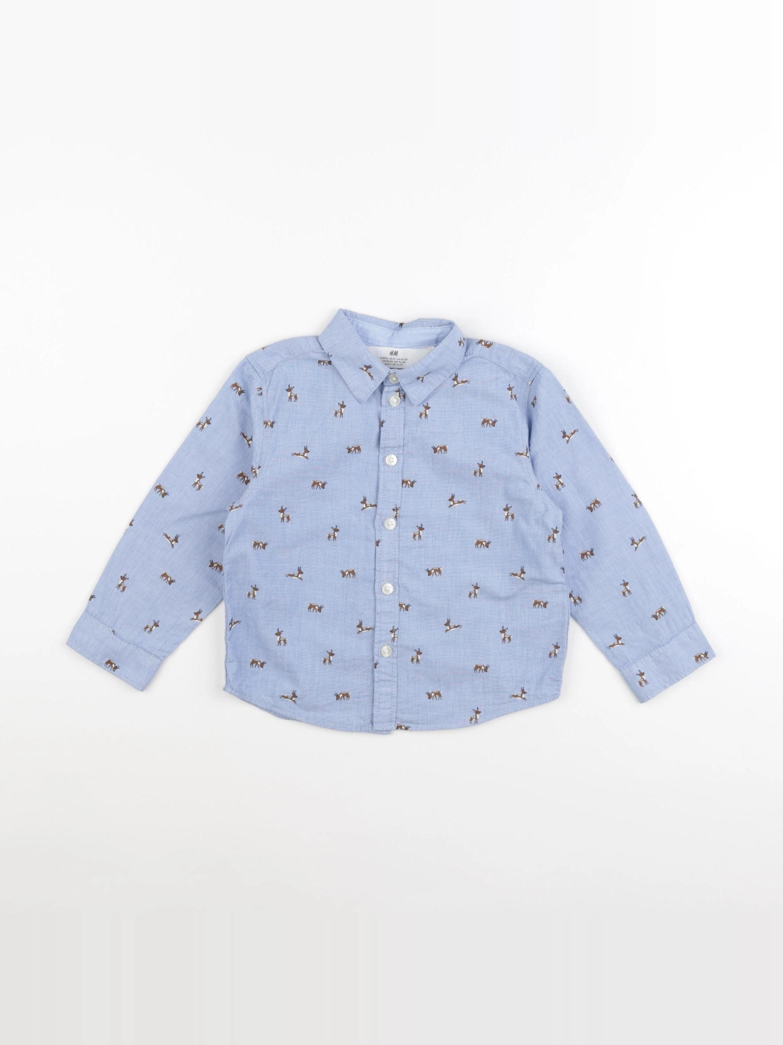 H&M - chemise bleu - 18/24 mois
