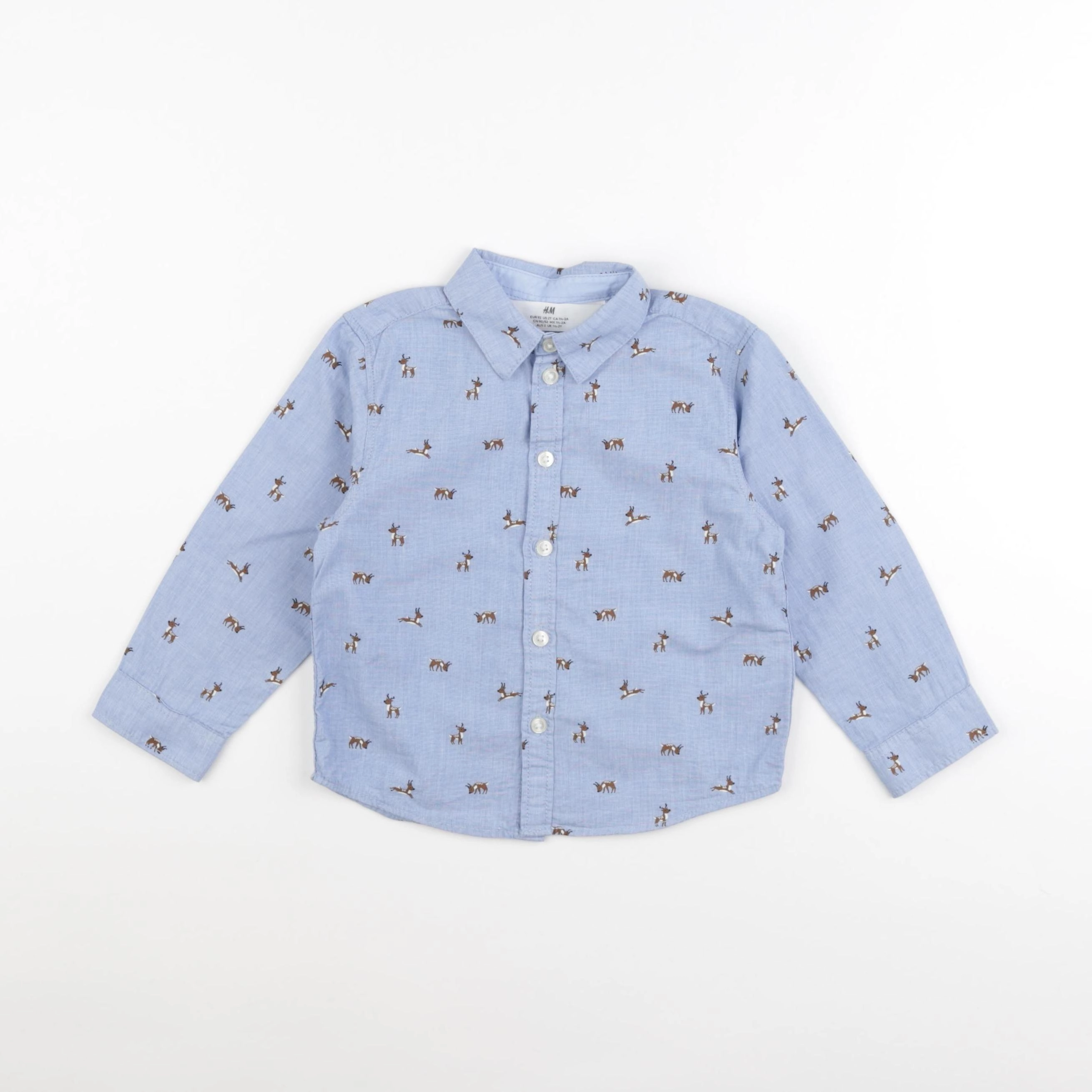 H&M - chemise bleu - 18/24 mois