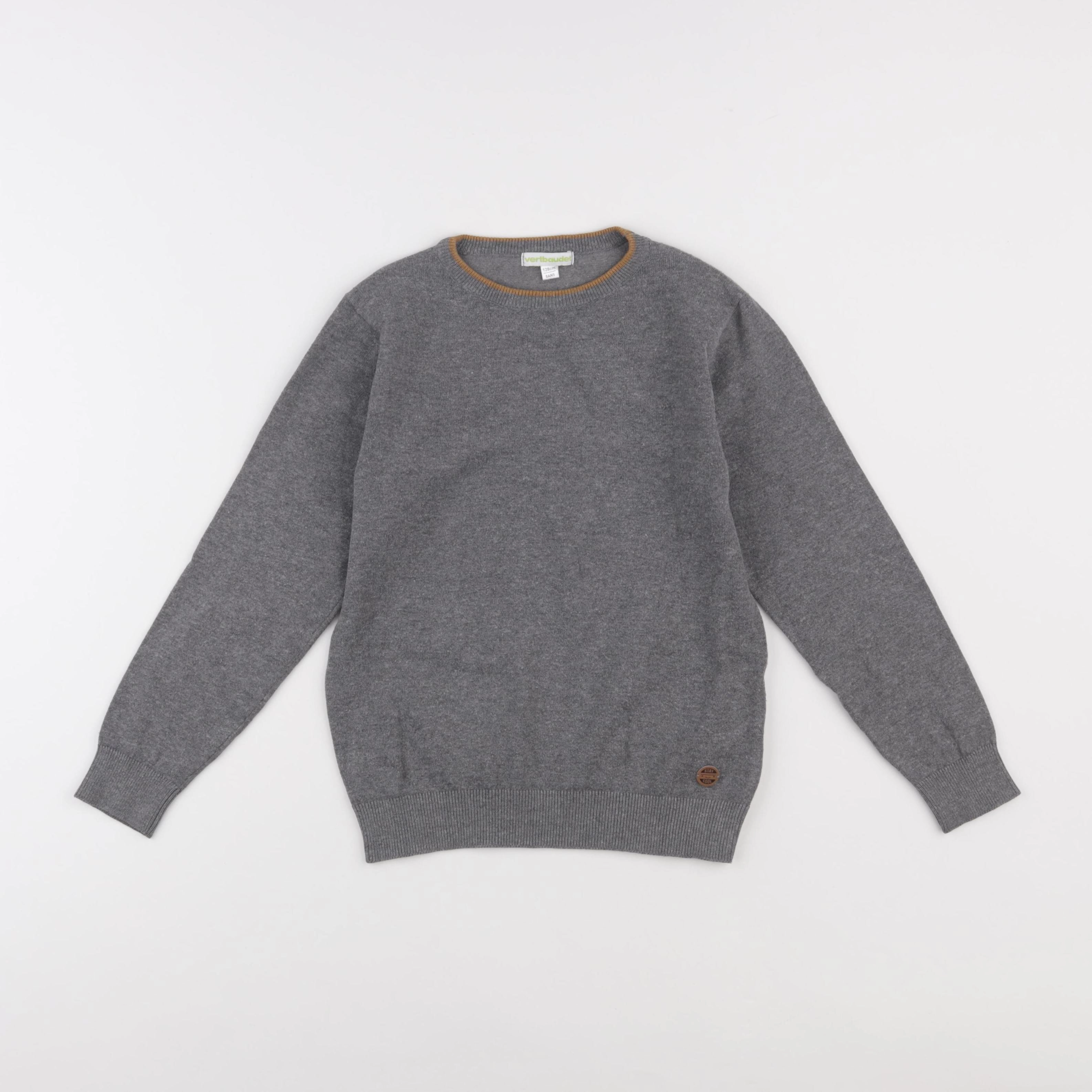 Vertbaudet - pull gris - 8 ans
