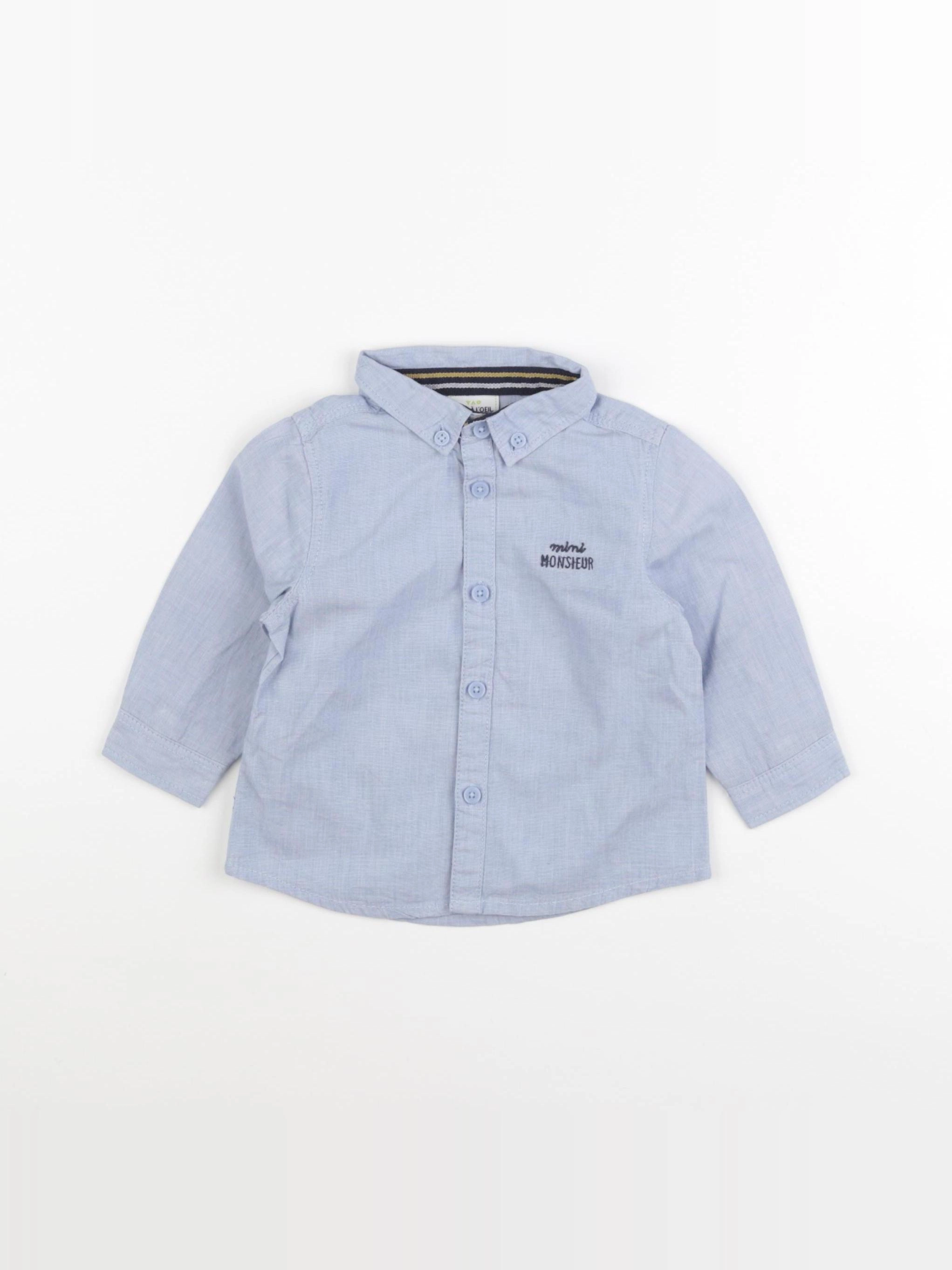 Tape à l'oeil - chemise bleu - 6 mois