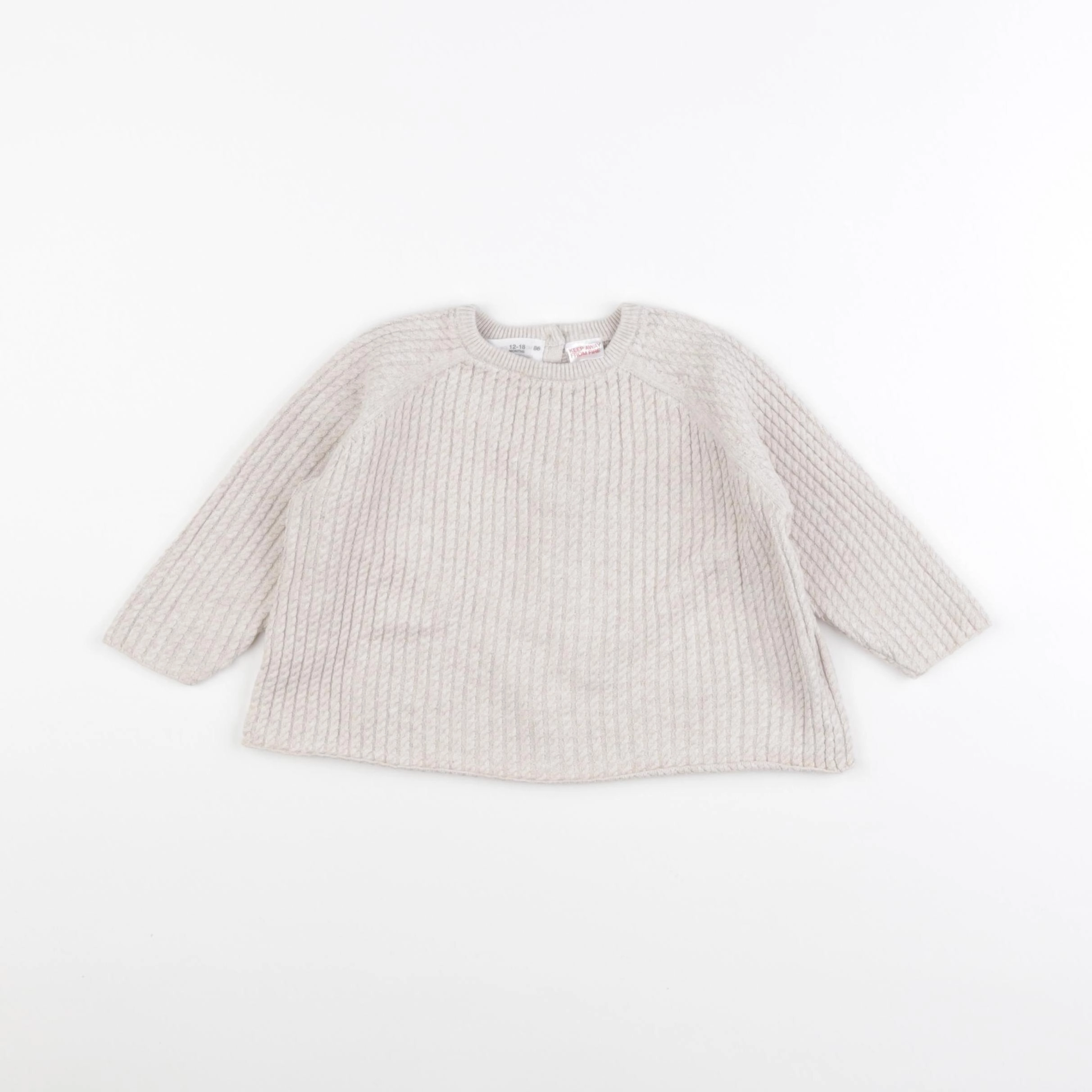Zara - sweat beige - 12/18 mois