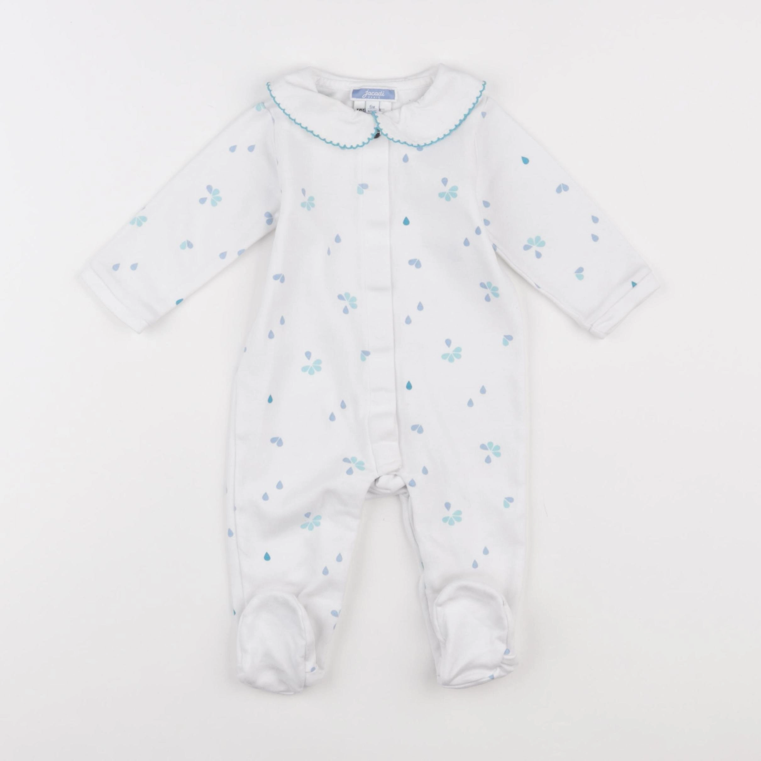 Jacadi - pyjama coton bleu, blanc - 6 mois