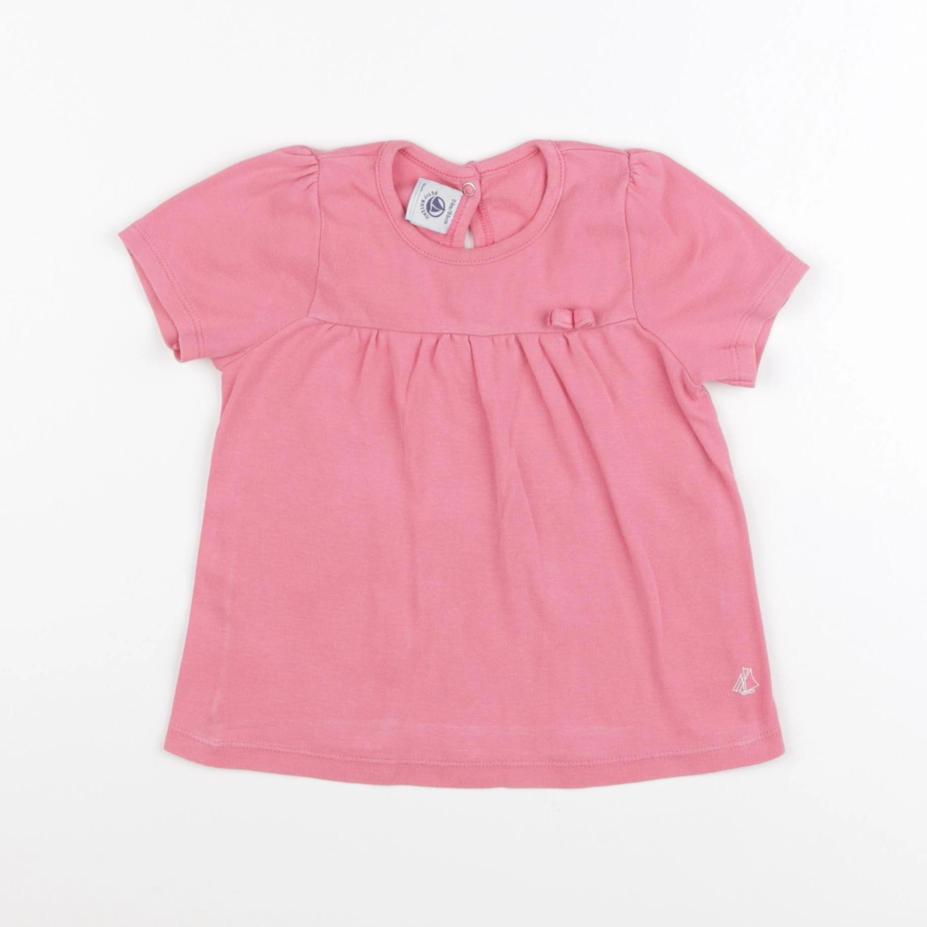Petit Bateau - tee-shirt rose - 24 mois