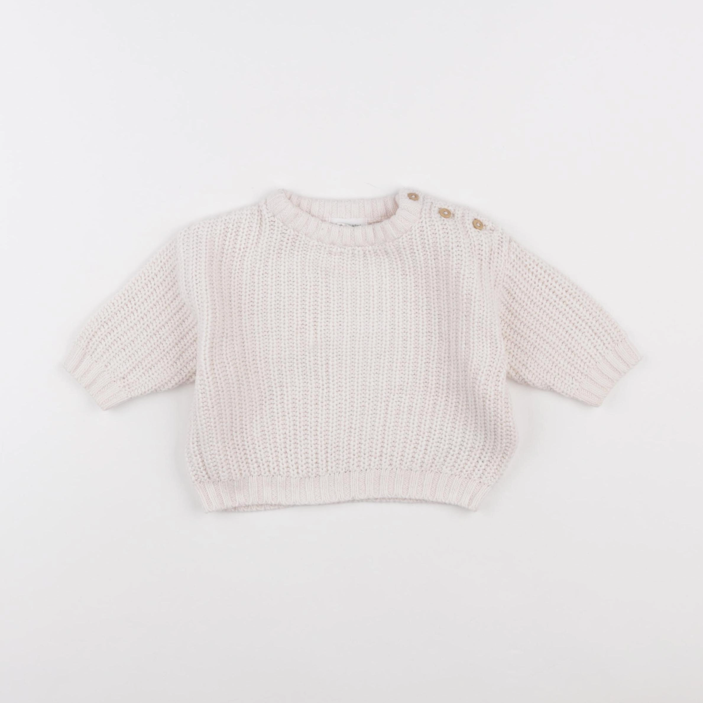 Vertbaudet - pull blanc - 3 mois