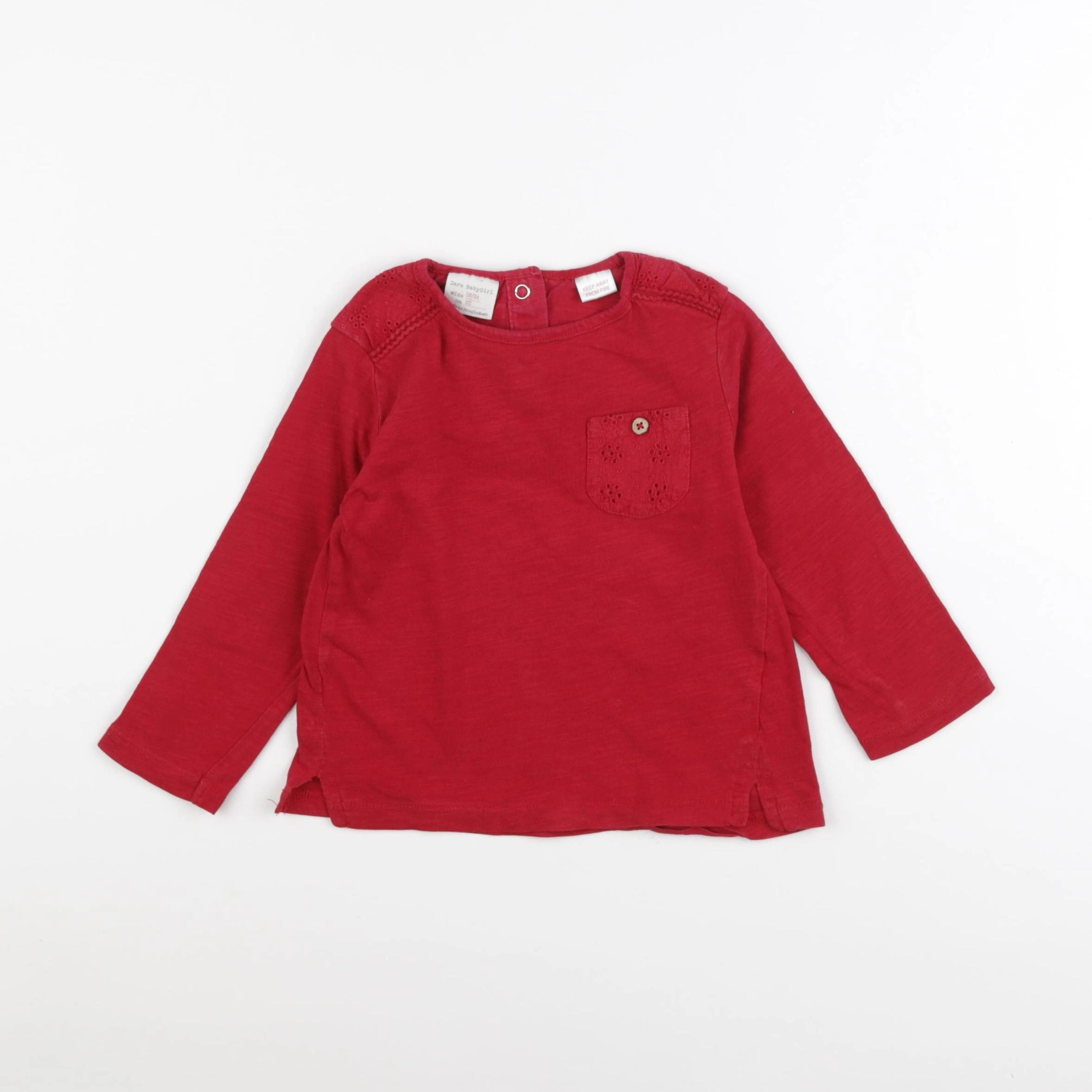 Zara - tee-shirt rouge - 18/24 mois