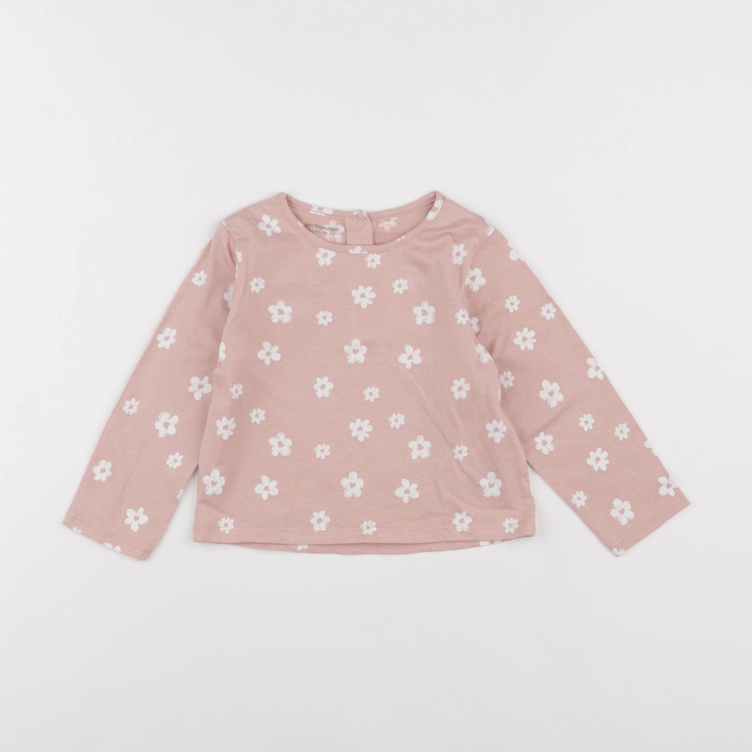Vertbaudet - tee-shirt rose - 18 mois