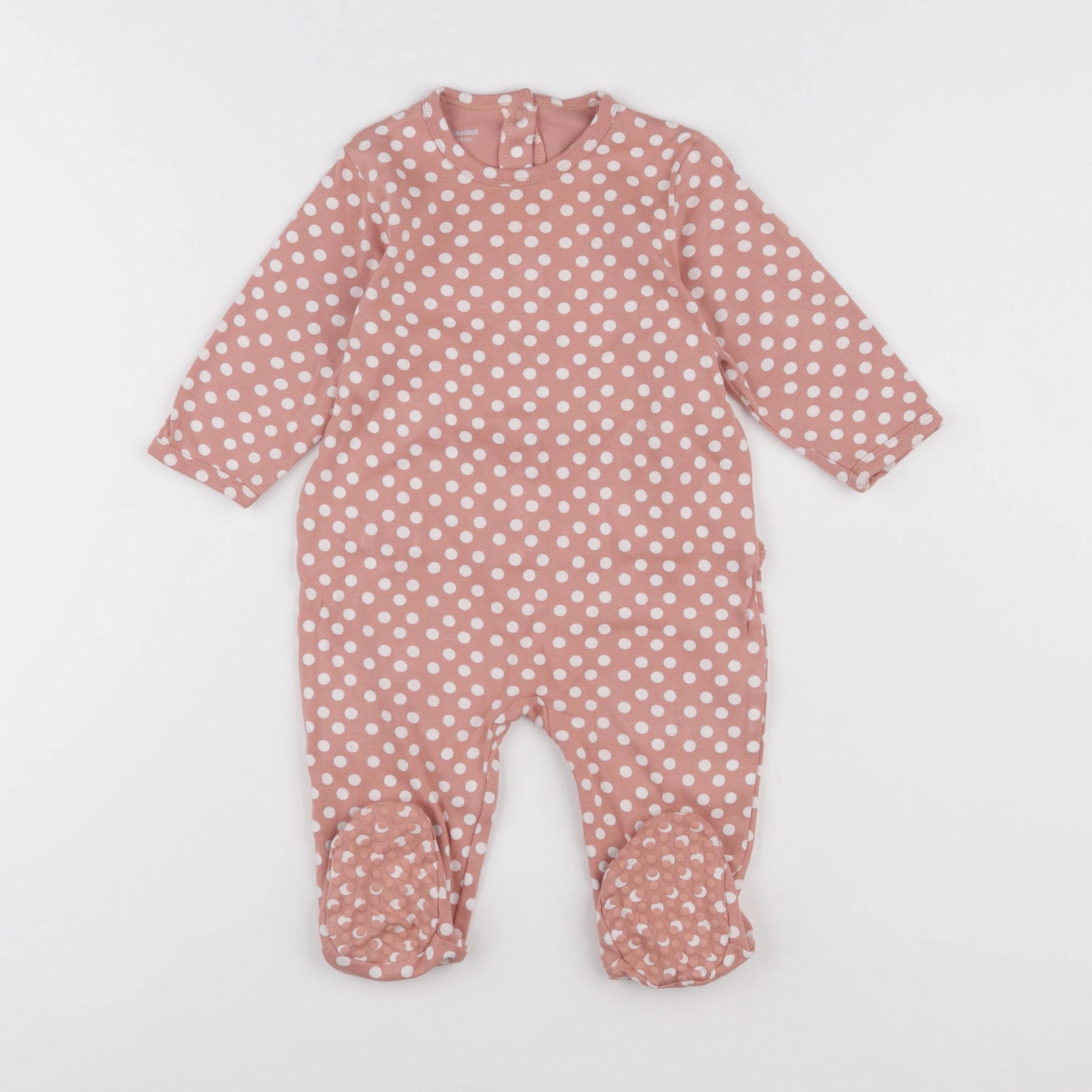 Vertbaudet - pyjama coton rose, blanc - 12 mois