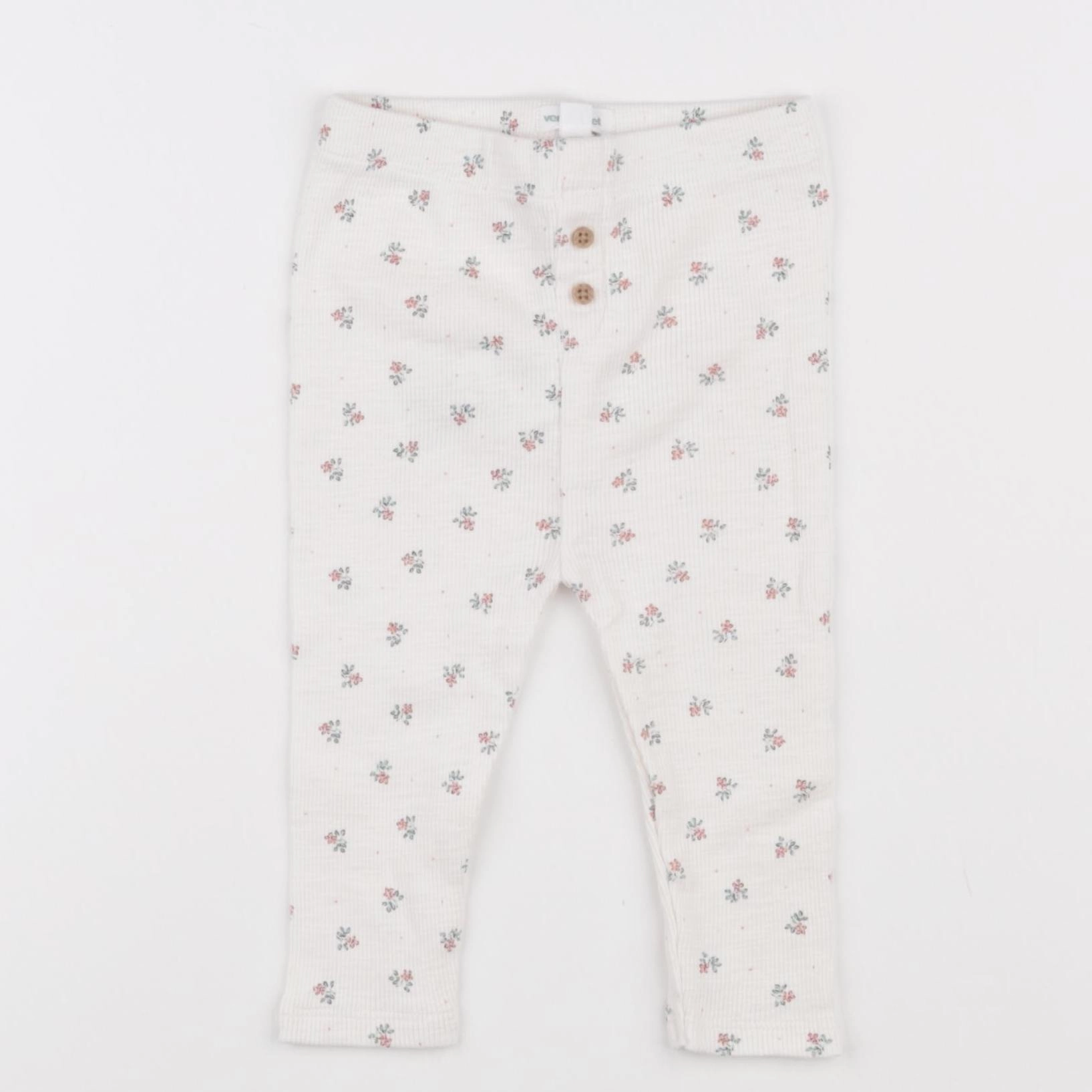 Vertbaudet - legging blanc, rose - 12 mois