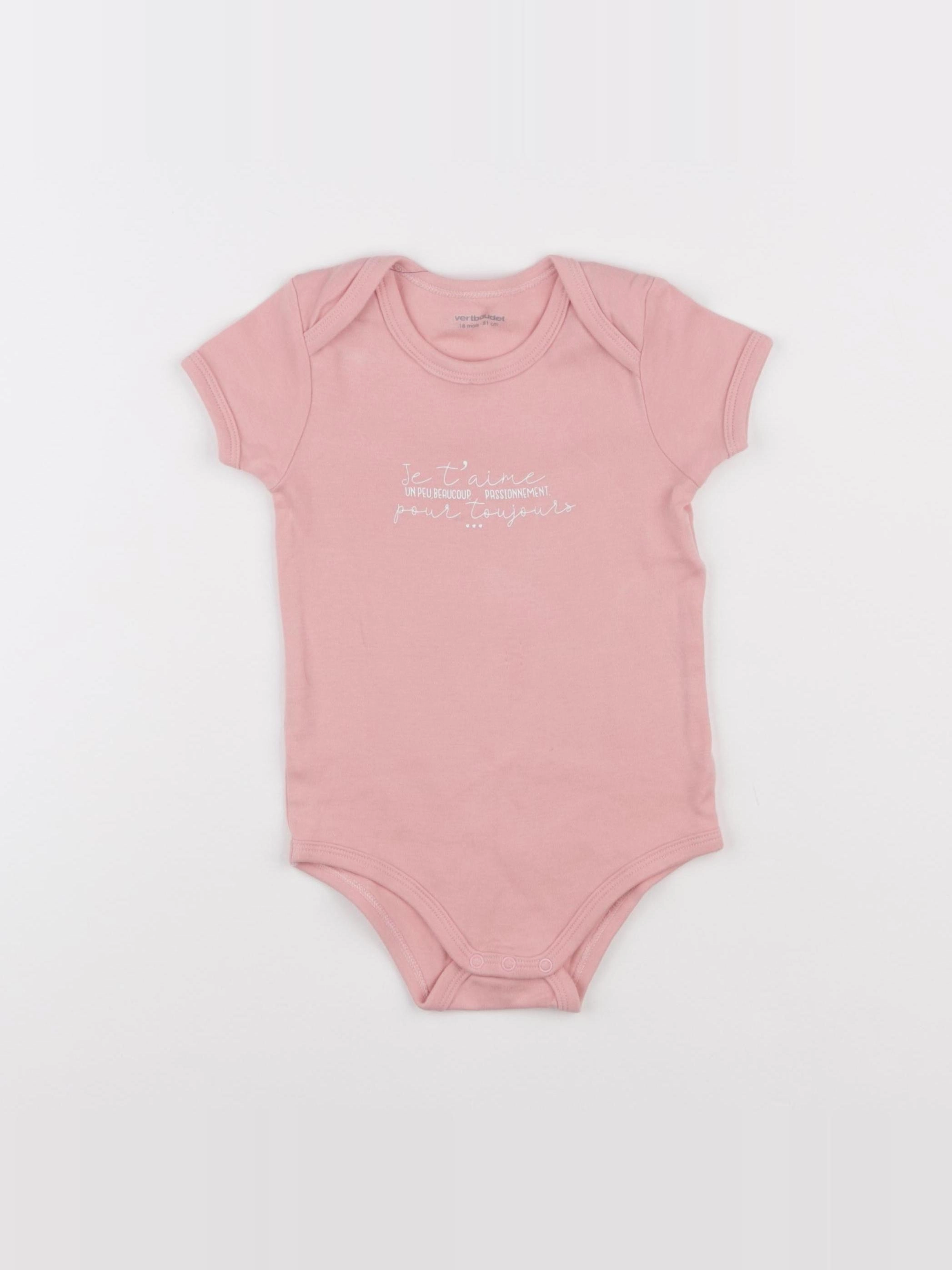 Vertbaudet - body rose - 18 mois
