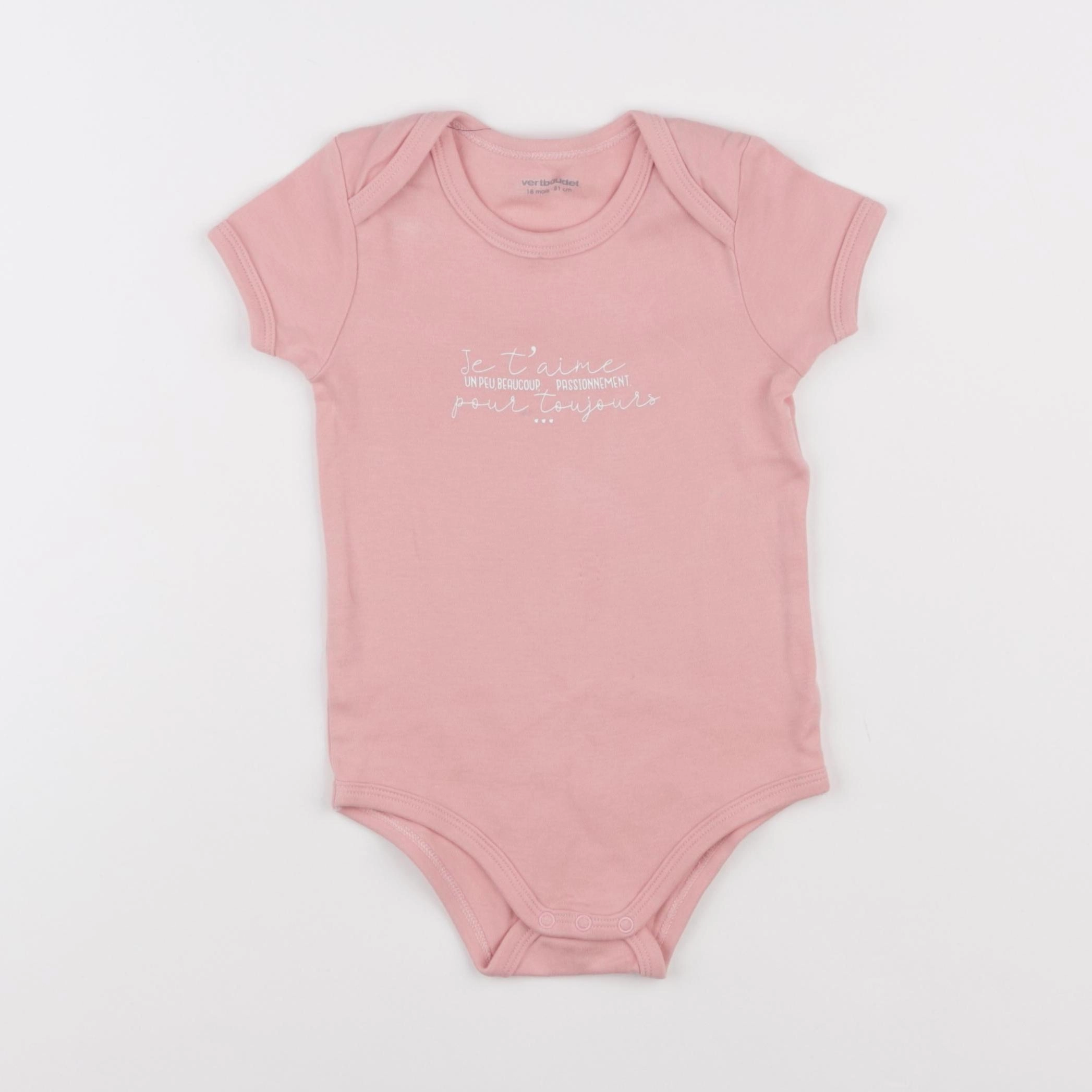 Vertbaudet - body rose - 18 mois
