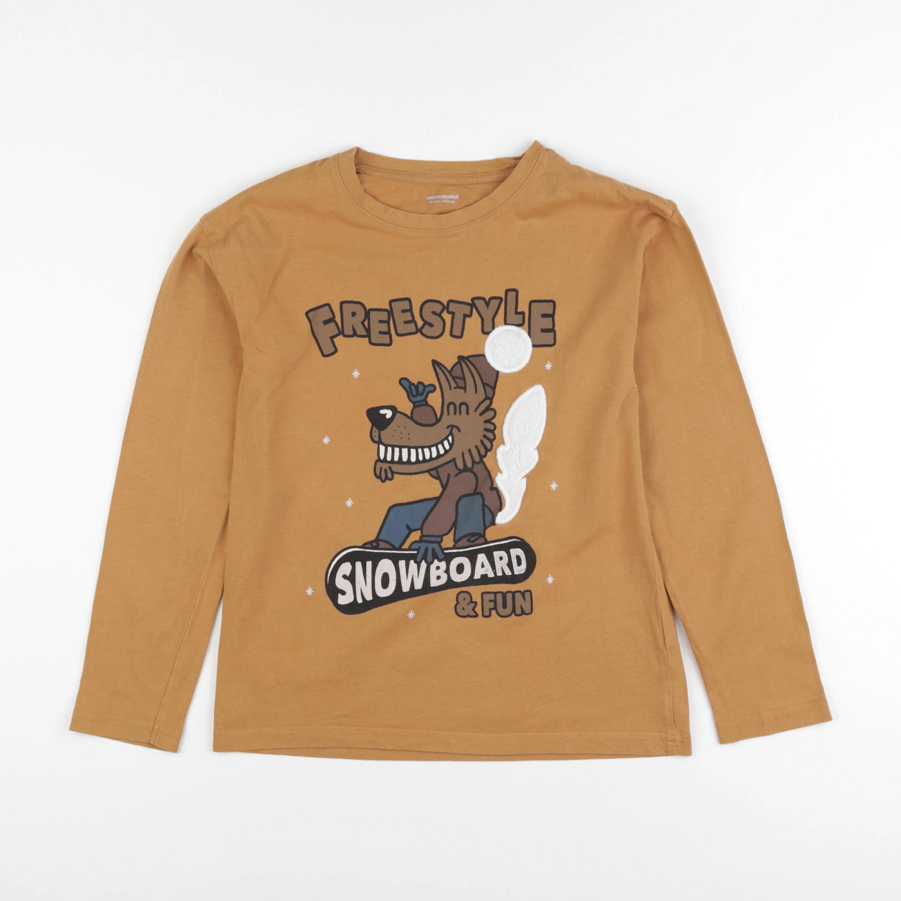 Vertbaudet - tee-shirt marron - 12 ans