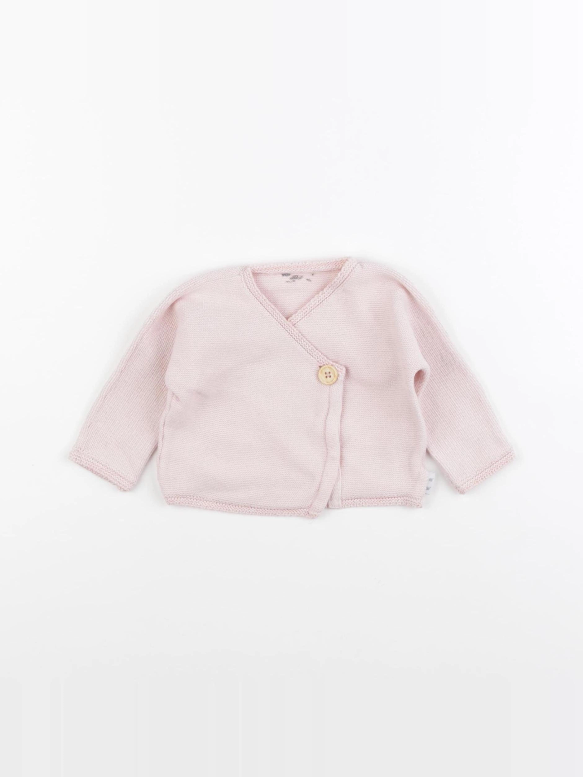 Vertbaudet - gilet rose - 1 mois
