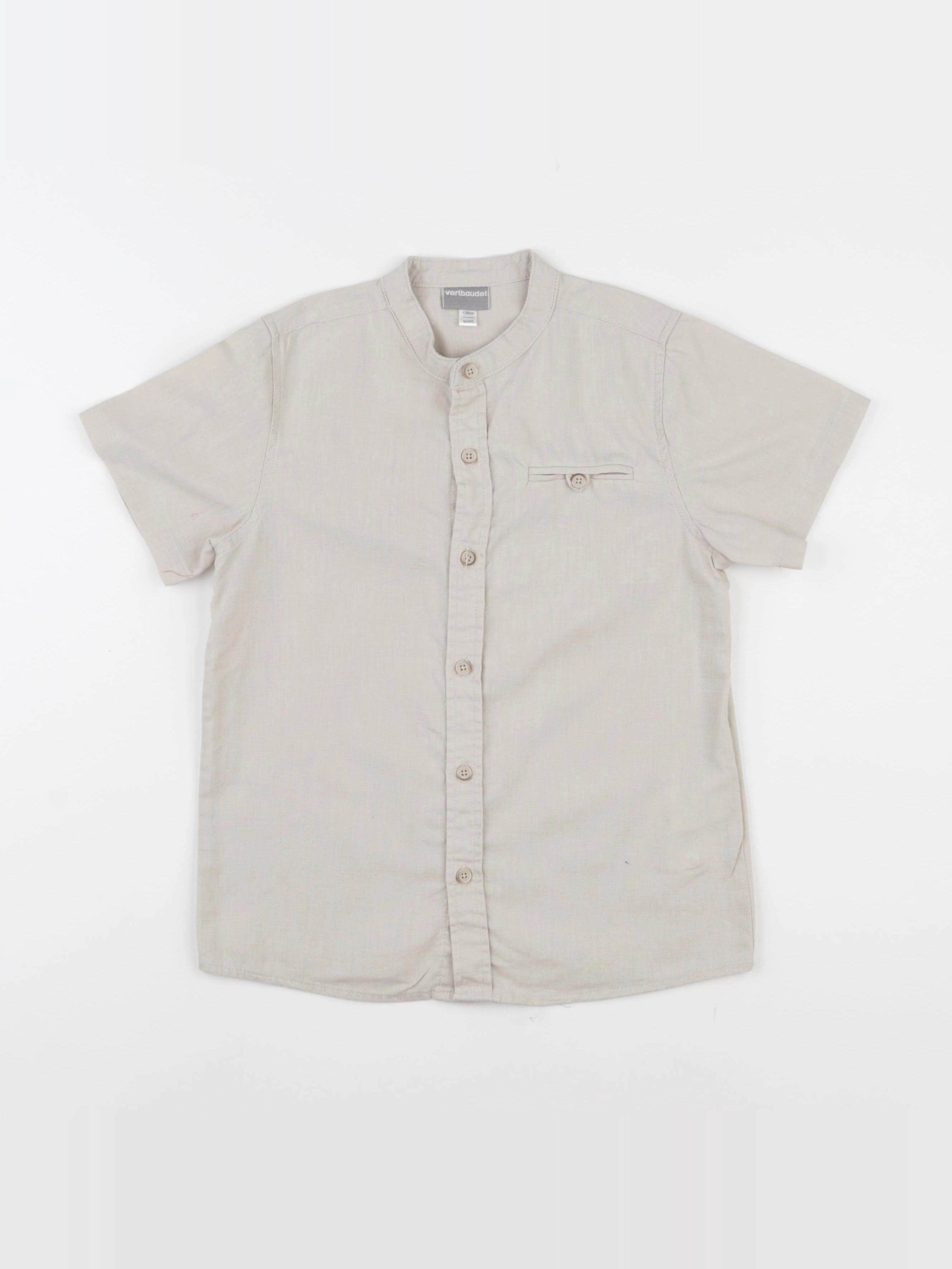 Vertbaudet - chemise beige - 8 ans