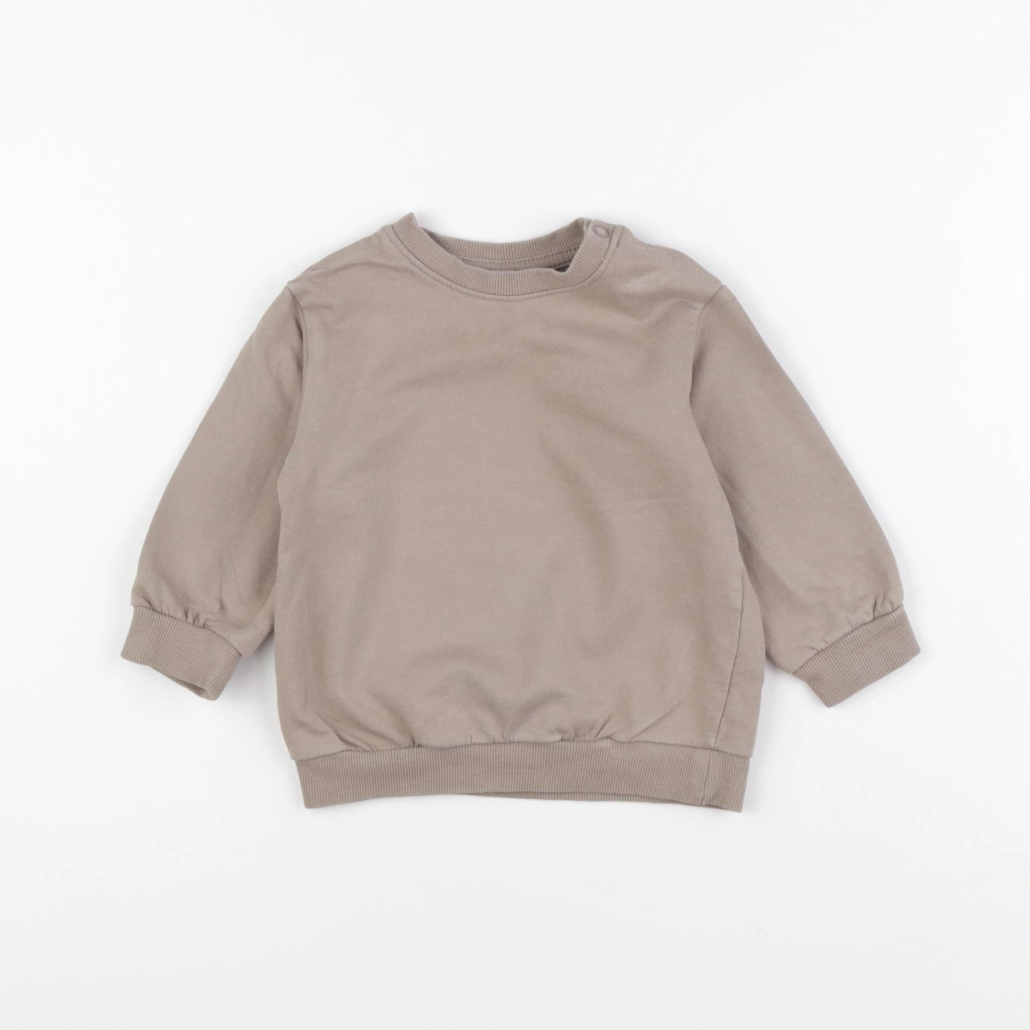 H&M - sweat marron - 6/9 mois