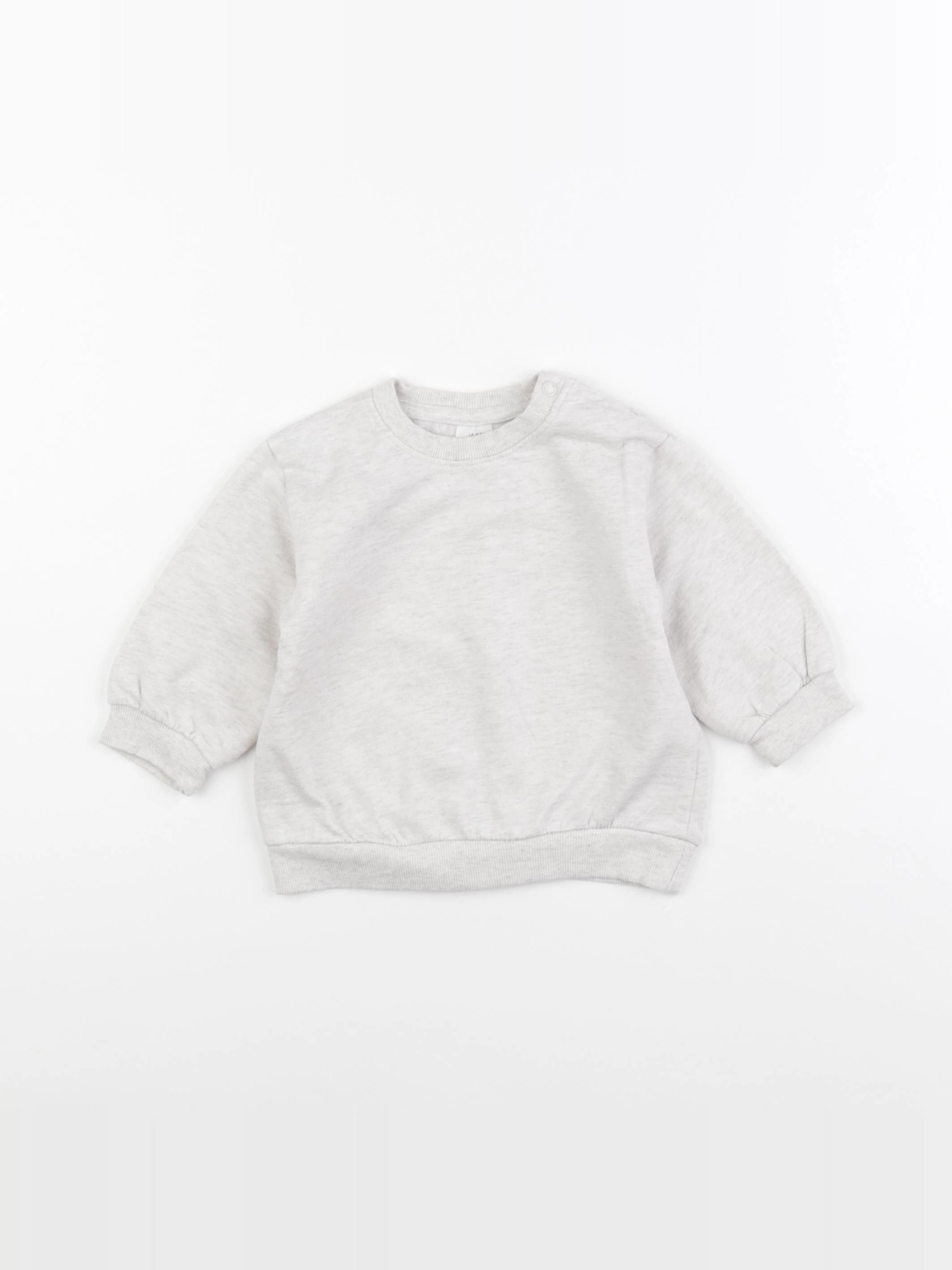 H&M - sweat gris - 6/9 mois