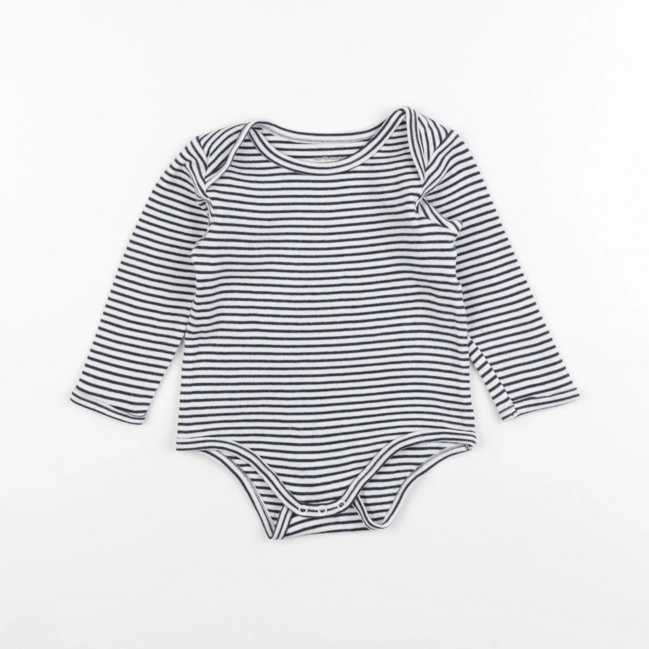 Vertbaudet - body blanc, bleu - 24 mois