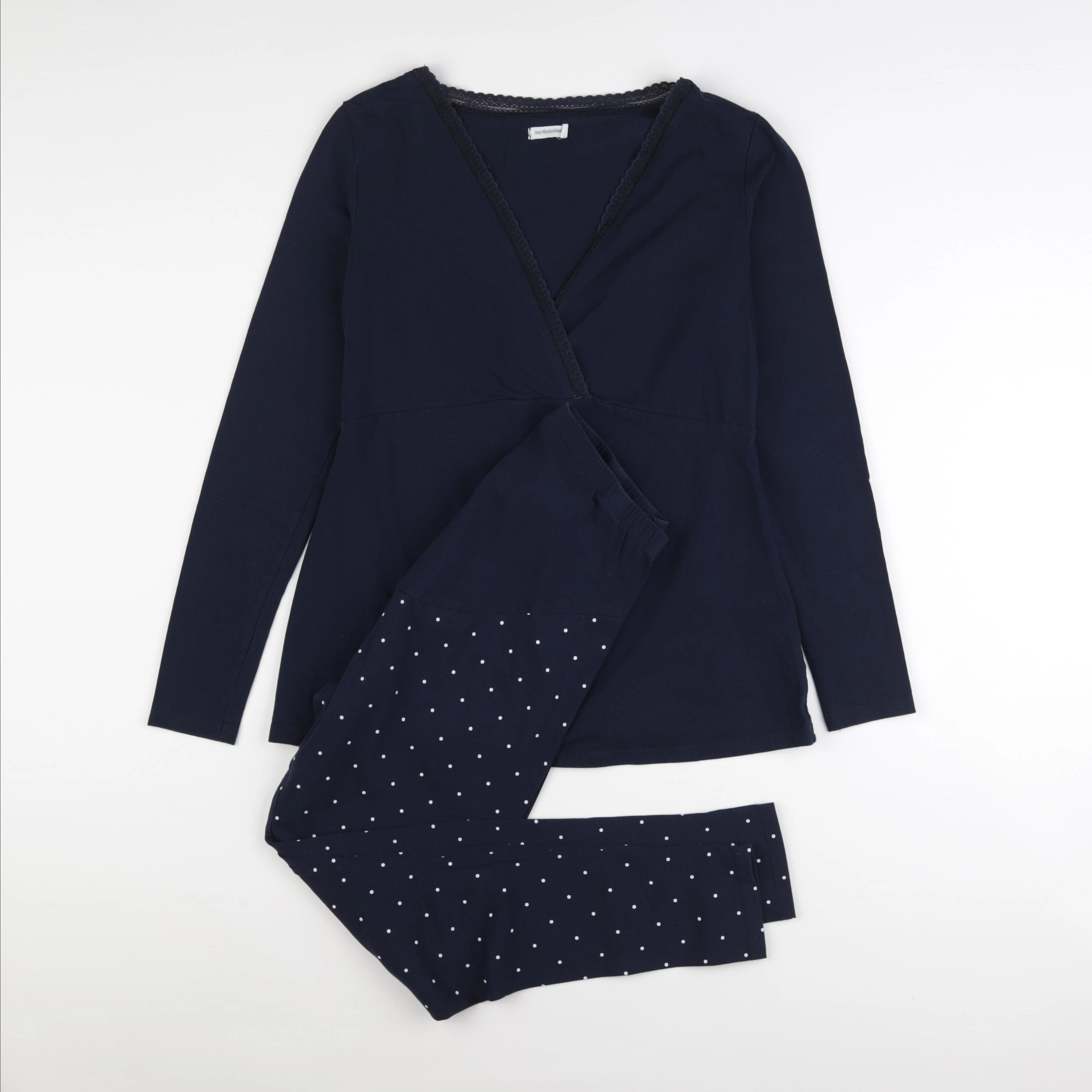 Vertbaudet - pyjama grossesse coton bleu - 38 à 40