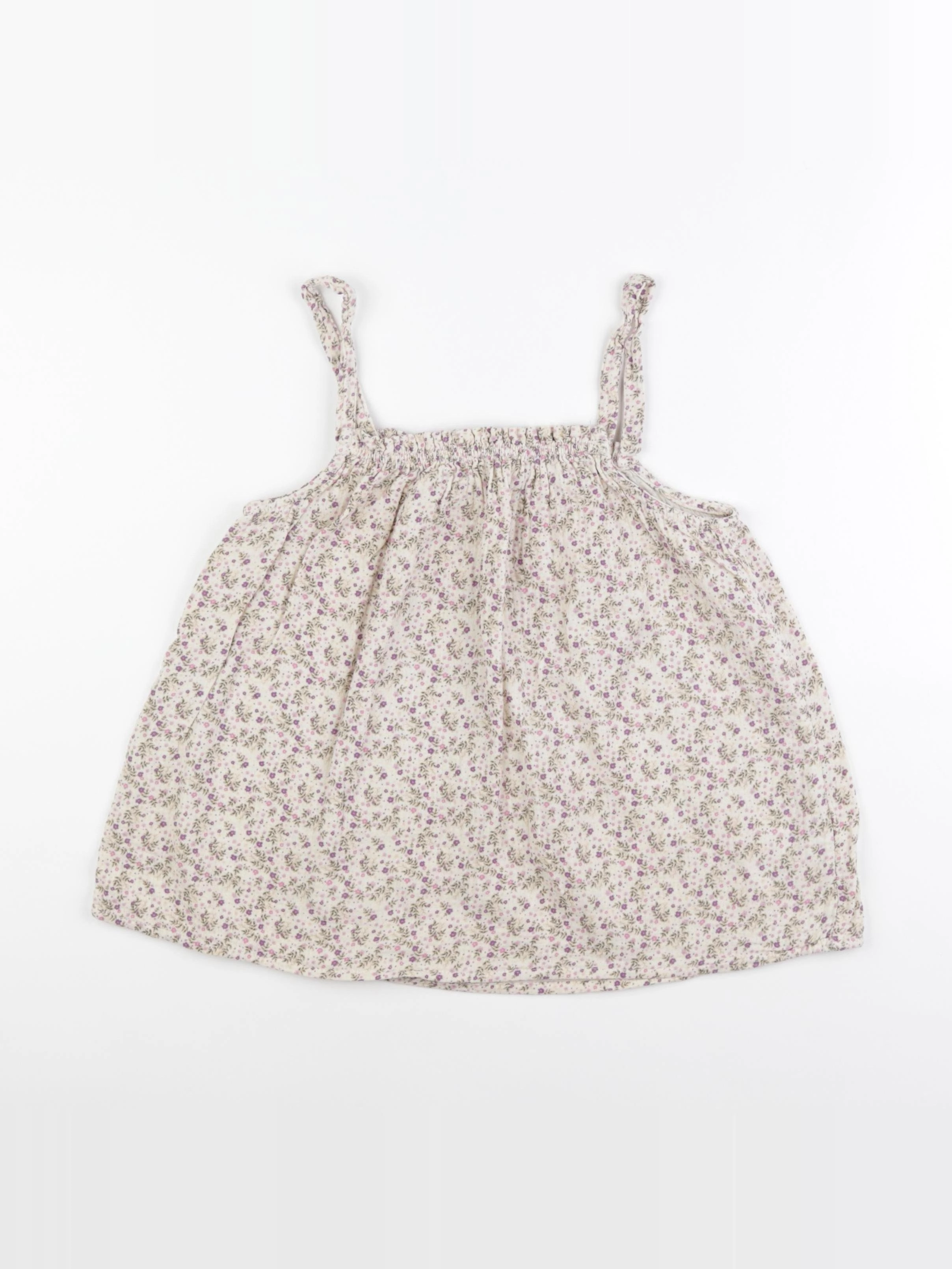 Vertbaudet - blouse beige, violet - 10 ans