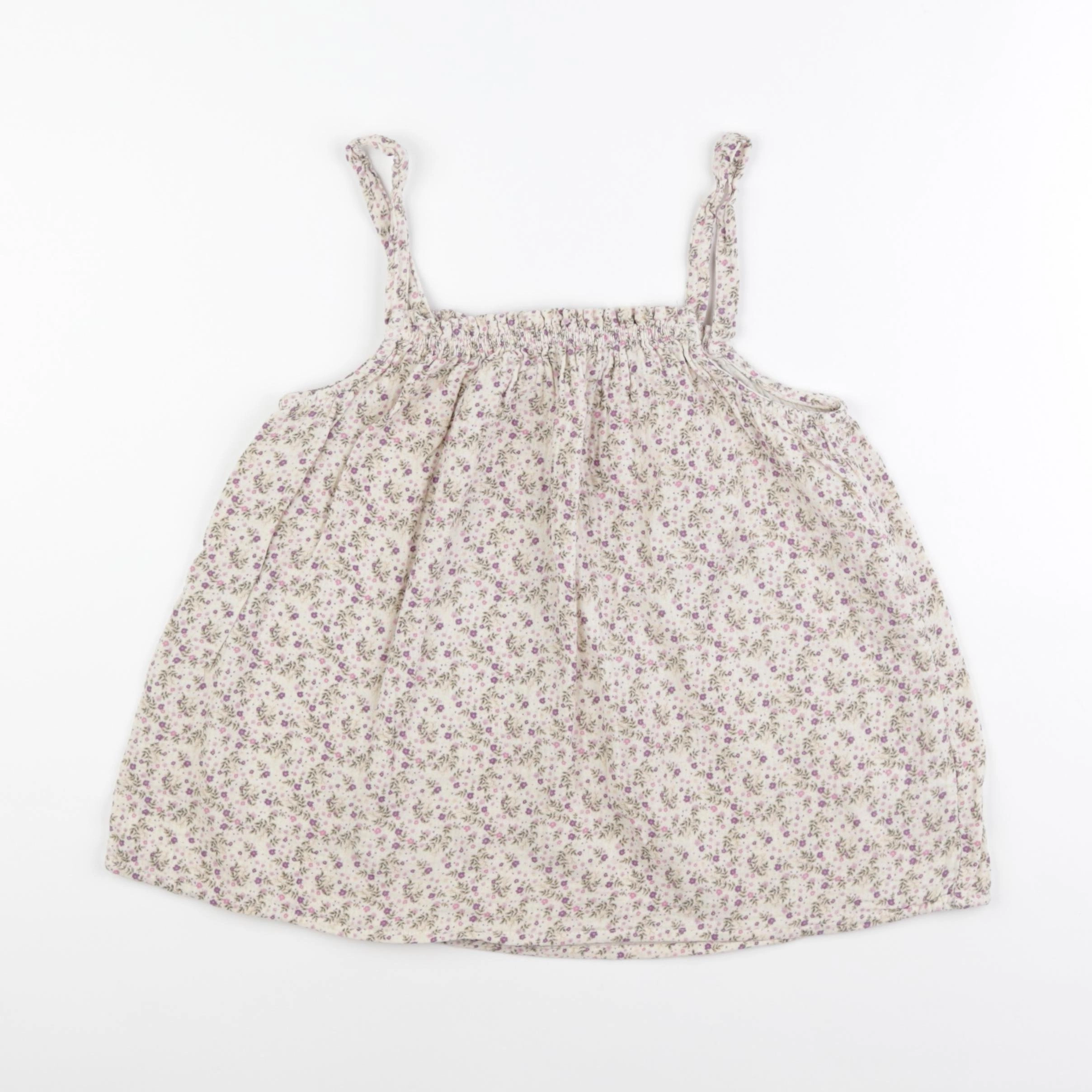Vertbaudet - blouse beige, violet - 10 ans