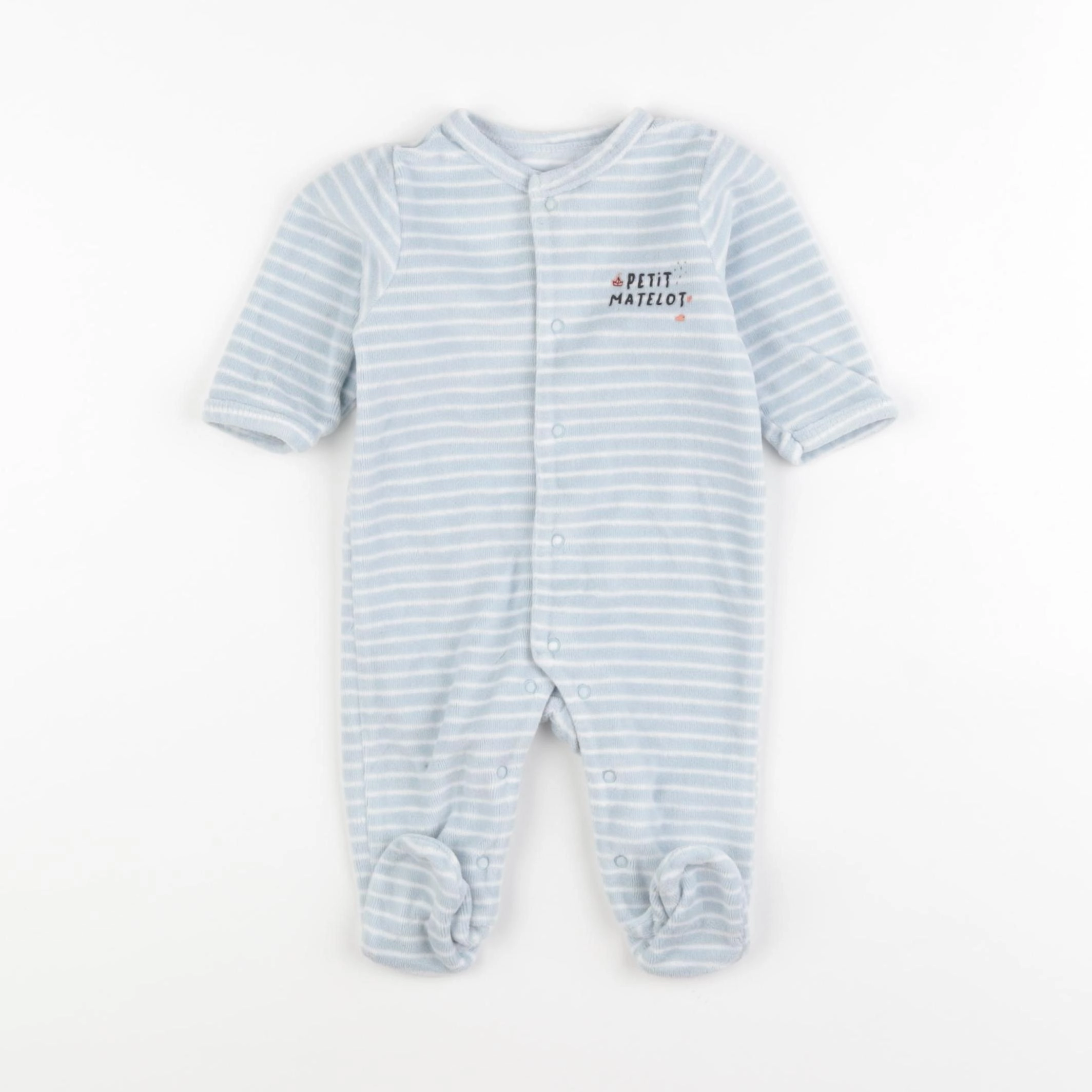 Vertbaudet - pyjama velours bleu - 3 mois