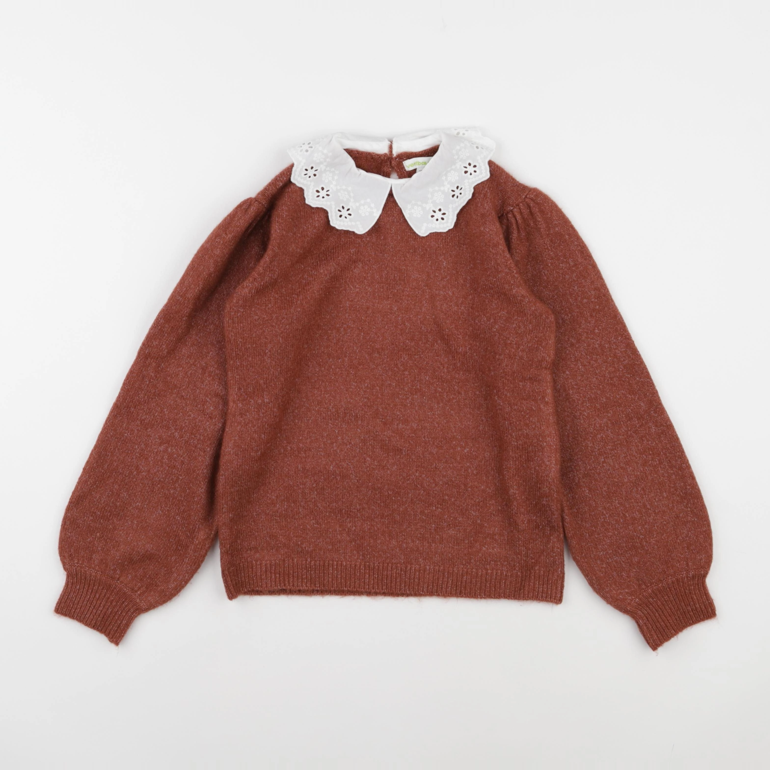 Vertbaudet - pull rouge, blanc - 8 ans