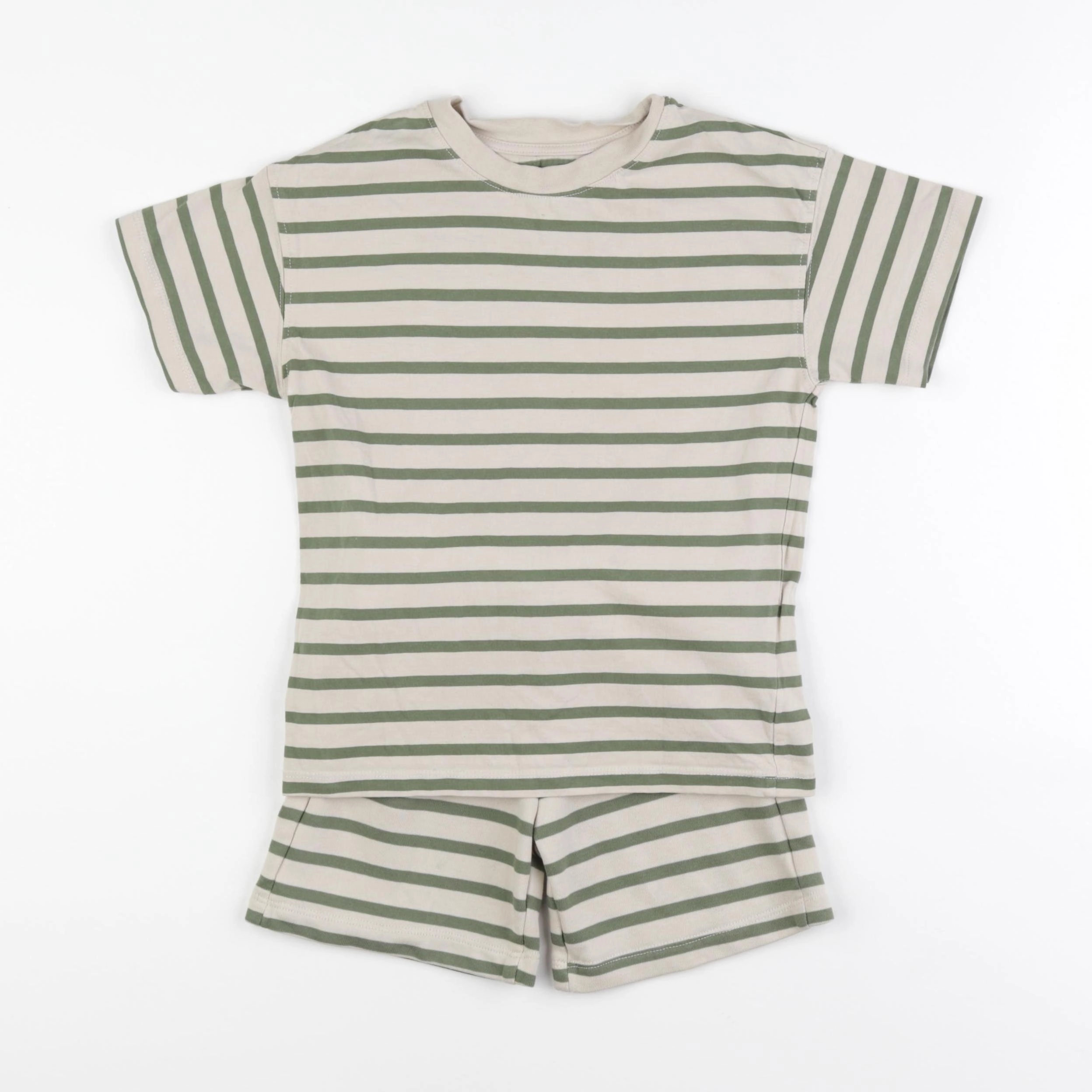 H&M - pyjama coton vert, beige - 4/5 ans