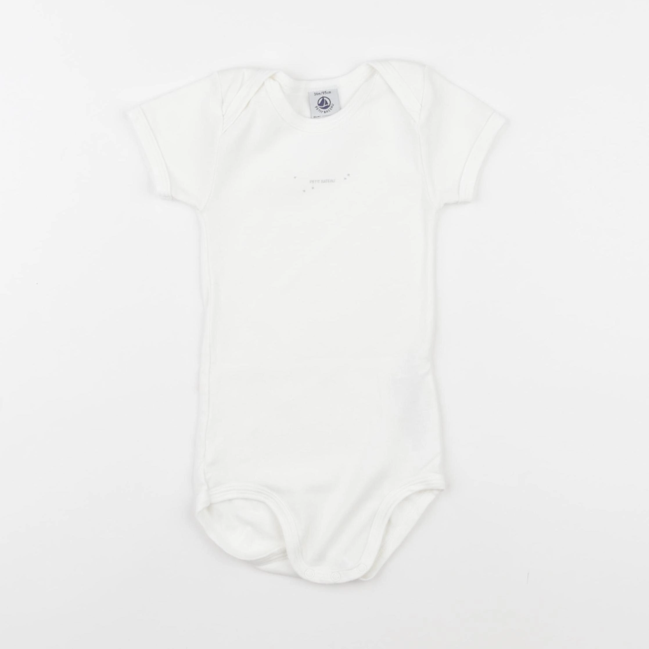 Petit Bateau - body blanc - 36 mois