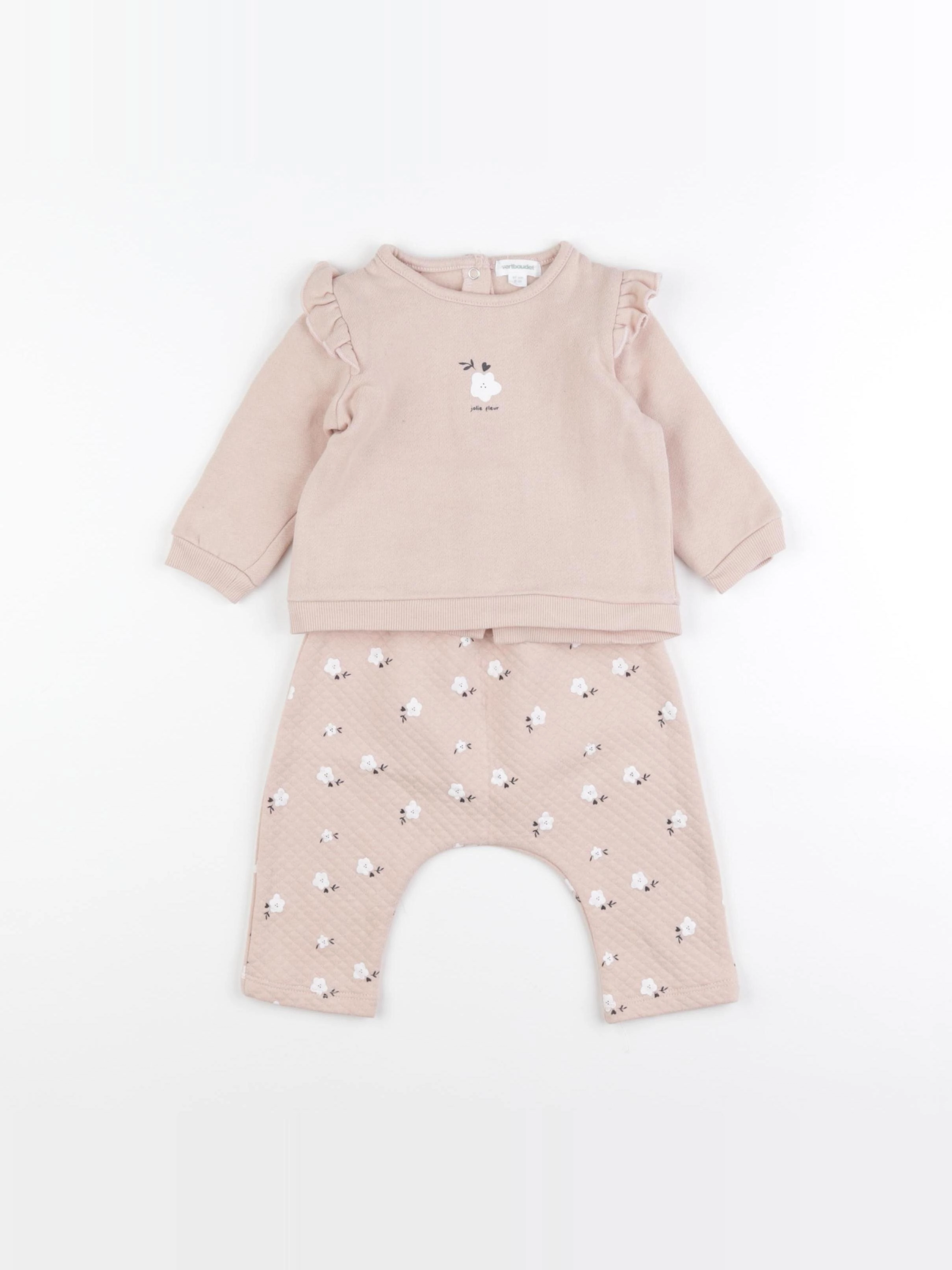 Vertbaudet - ensemble rose - 0 mois