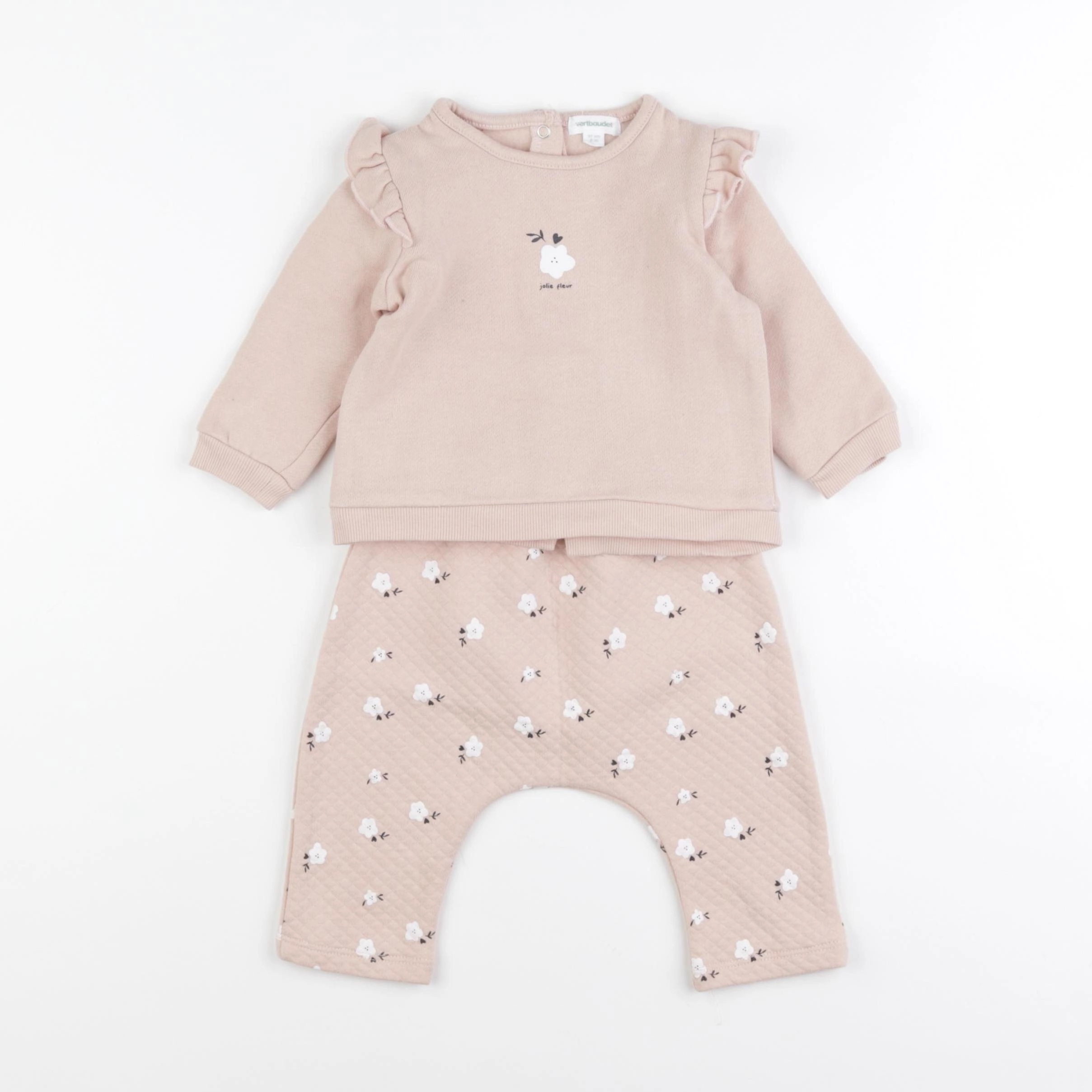 Vertbaudet - ensemble rose - 0 mois
