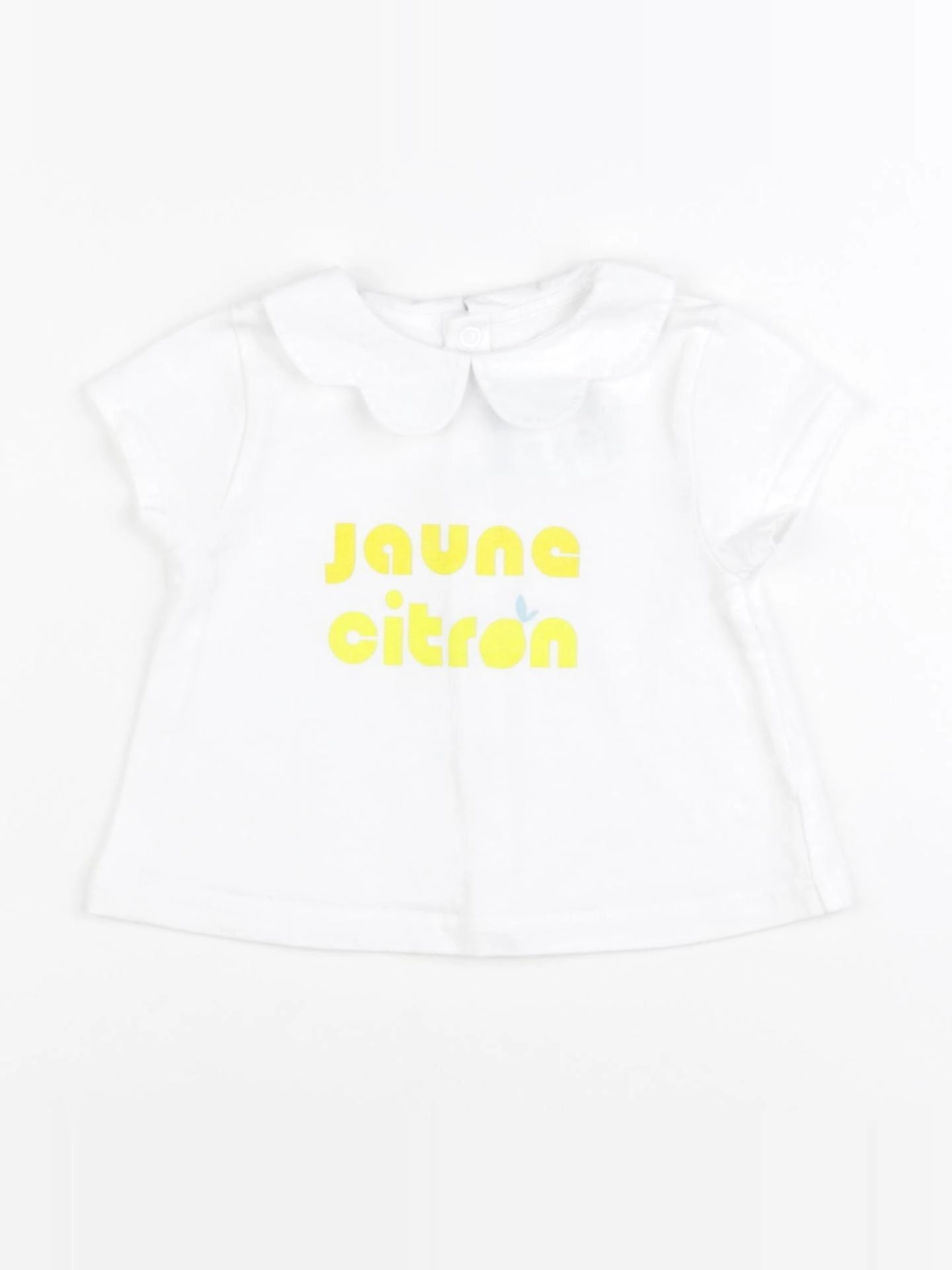 Jacadi - tee-shirt blanc, jaune - 12 mois